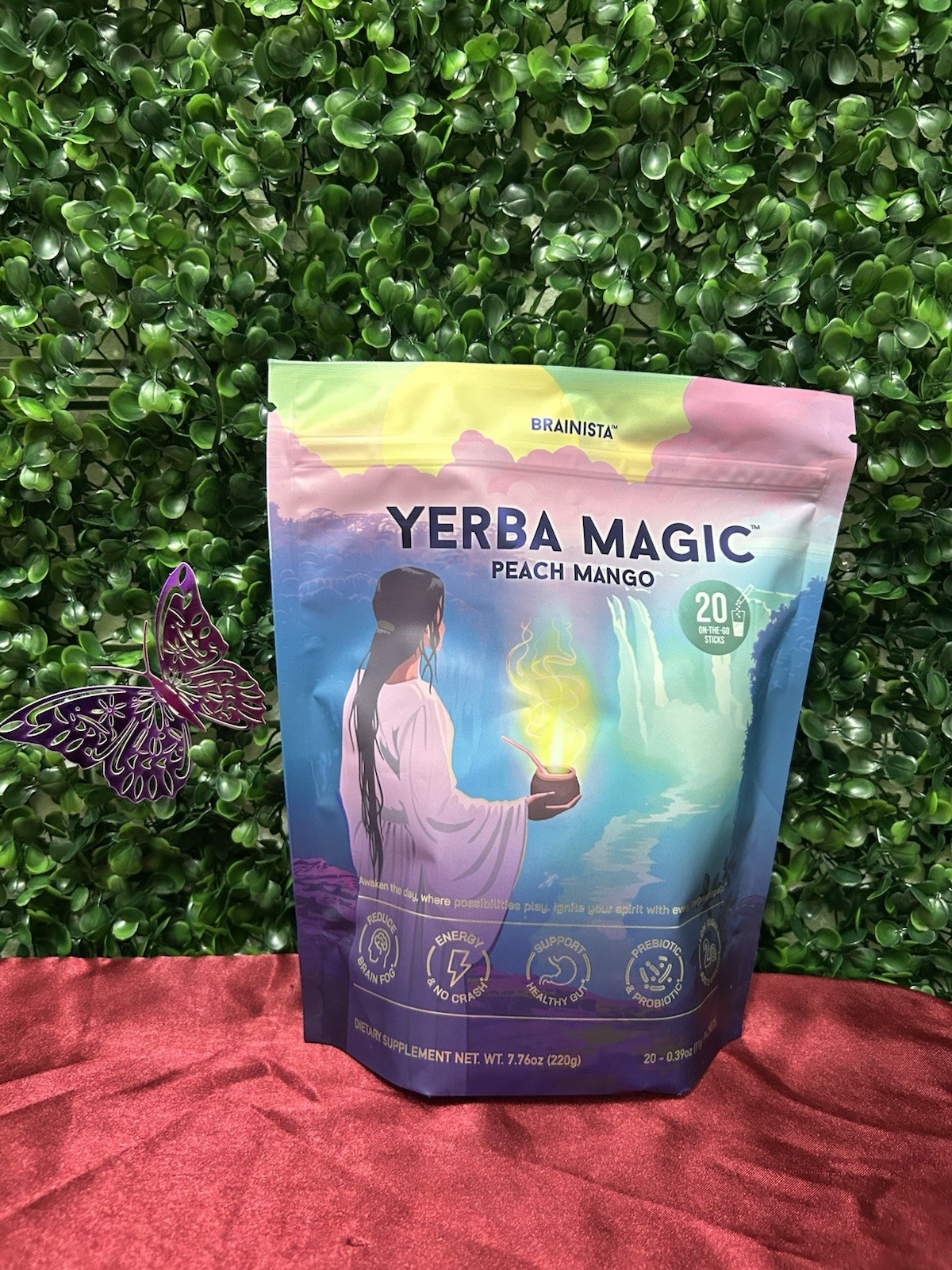 Yerba Magic Peach Mango Energy Drink Mix 20 Sticks Brainista Yerba Mate Energy