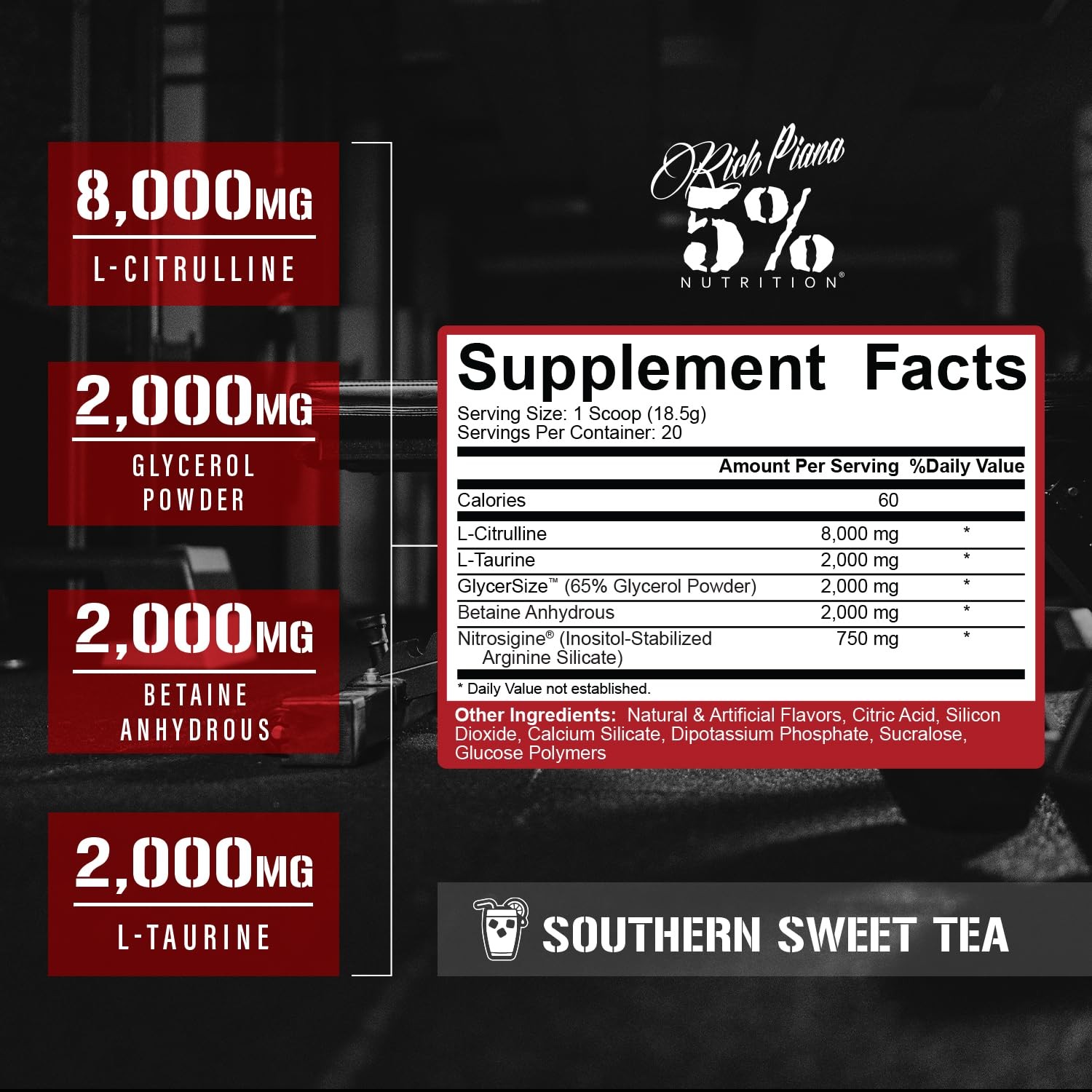 5% Nutrition FullAF Stim-Free Pre-Workout Powder – L-Citrulline, Nitrosigine, Pu