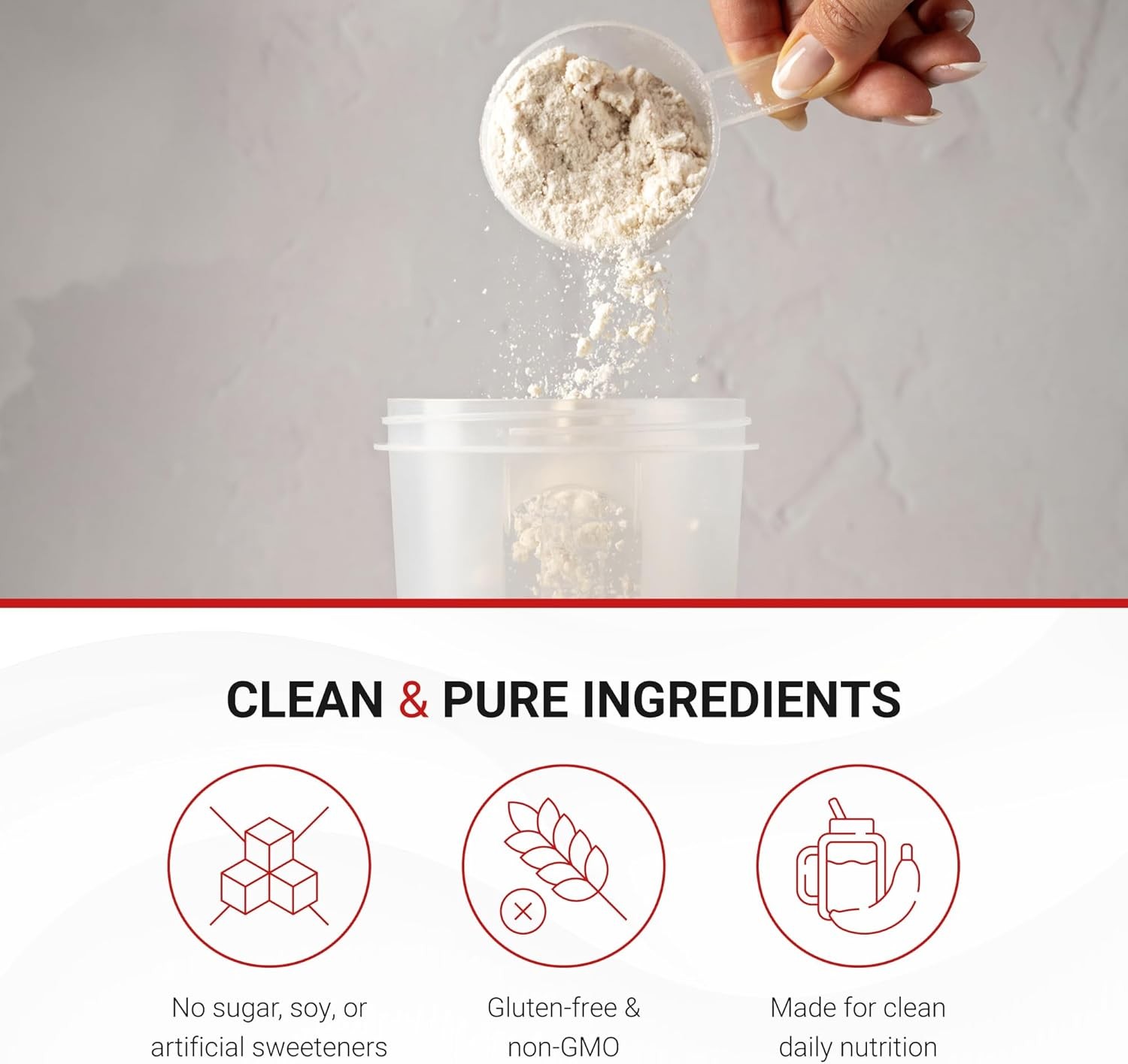 Whey Protein Powder Plain 550g Collagen Hyaluronic Acid No Sugar Added