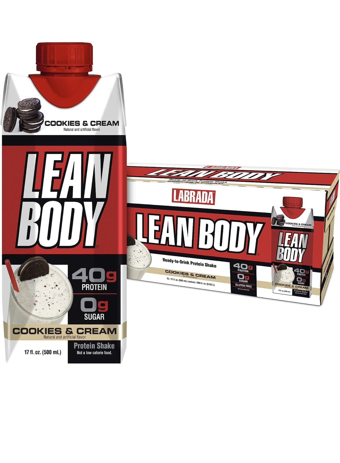 Labrada LEAN BODY Ready-To-Drink RTD Protein Shake 17 oz – 12 PACK