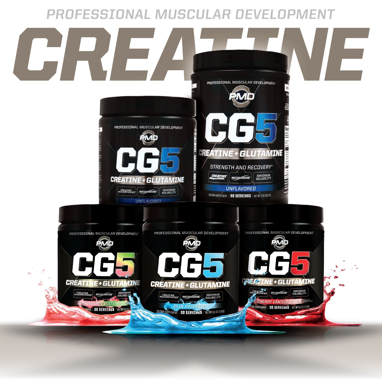 CG5-Creatine/Glutamine Powder-Strength, Power & Recovery-Blue Raspberry 30 serve