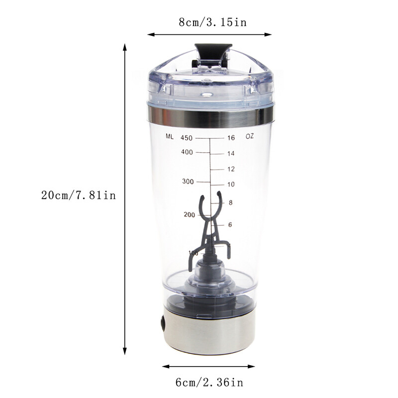 450ml BPA Protein Shaker Water Bottle Electric Automatic Mixer for Smart Cup