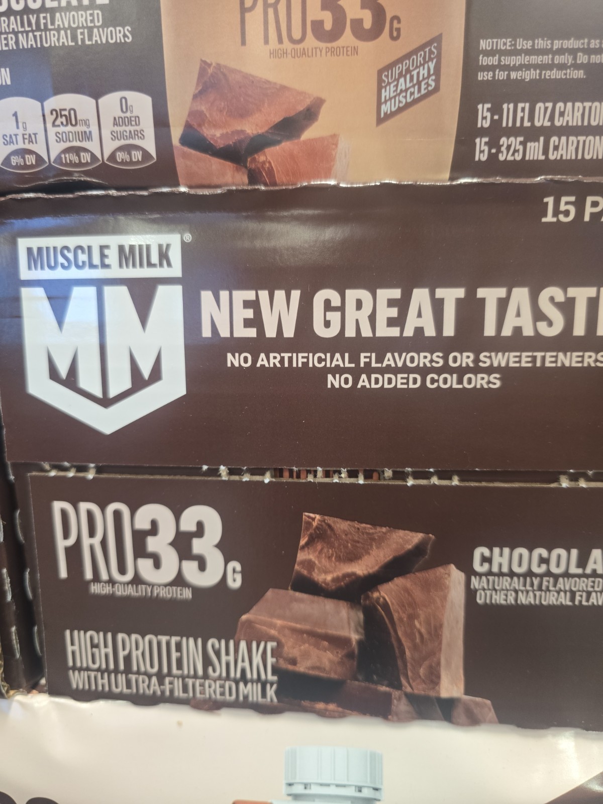 Muscle Milk Pro 33g High Protein Shake Chocolate Flavor, 11oz 15-Pack