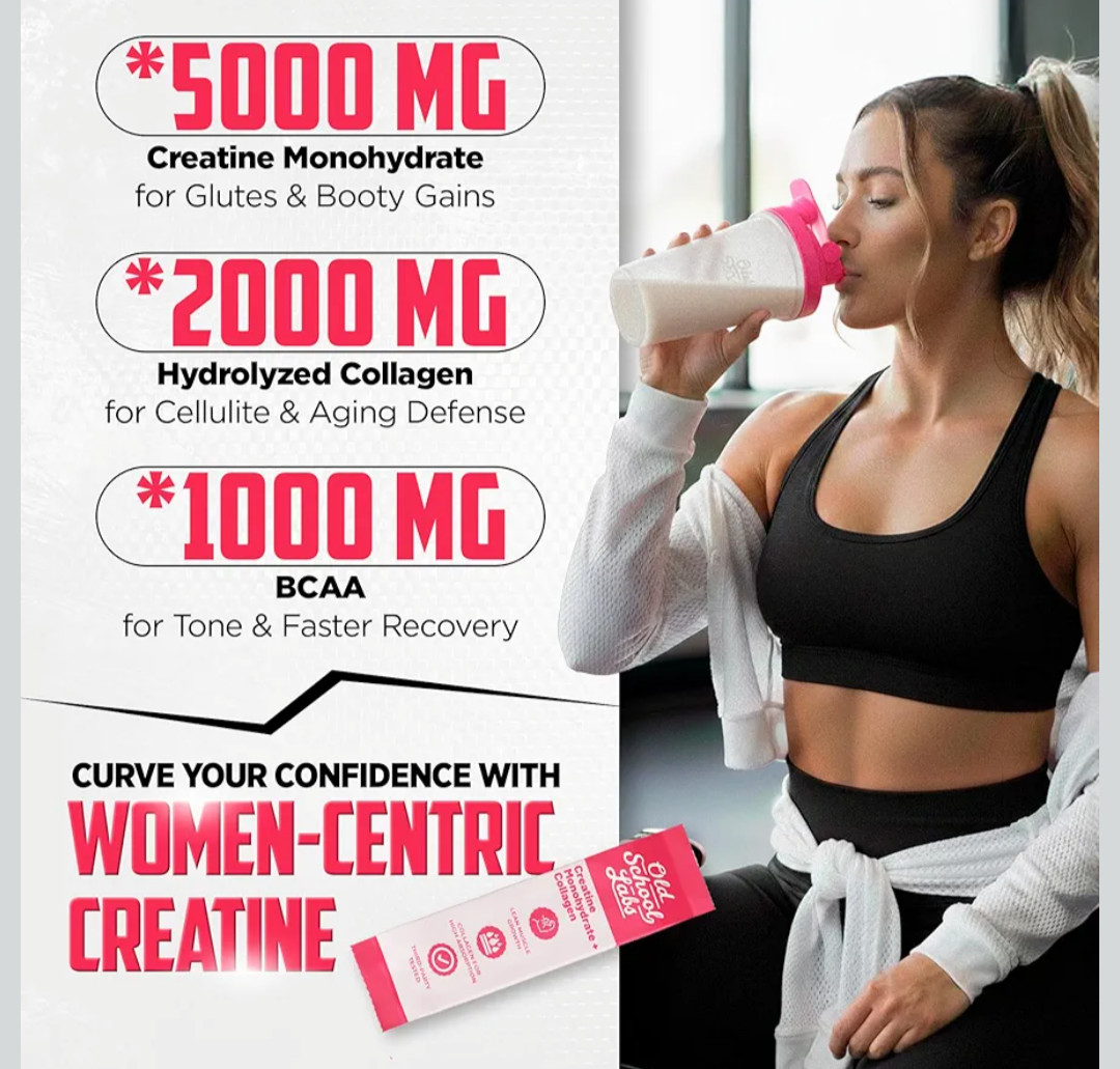 Old School Labs Creatine for Women – Post-Workout Supplement with 5000mg Creatin