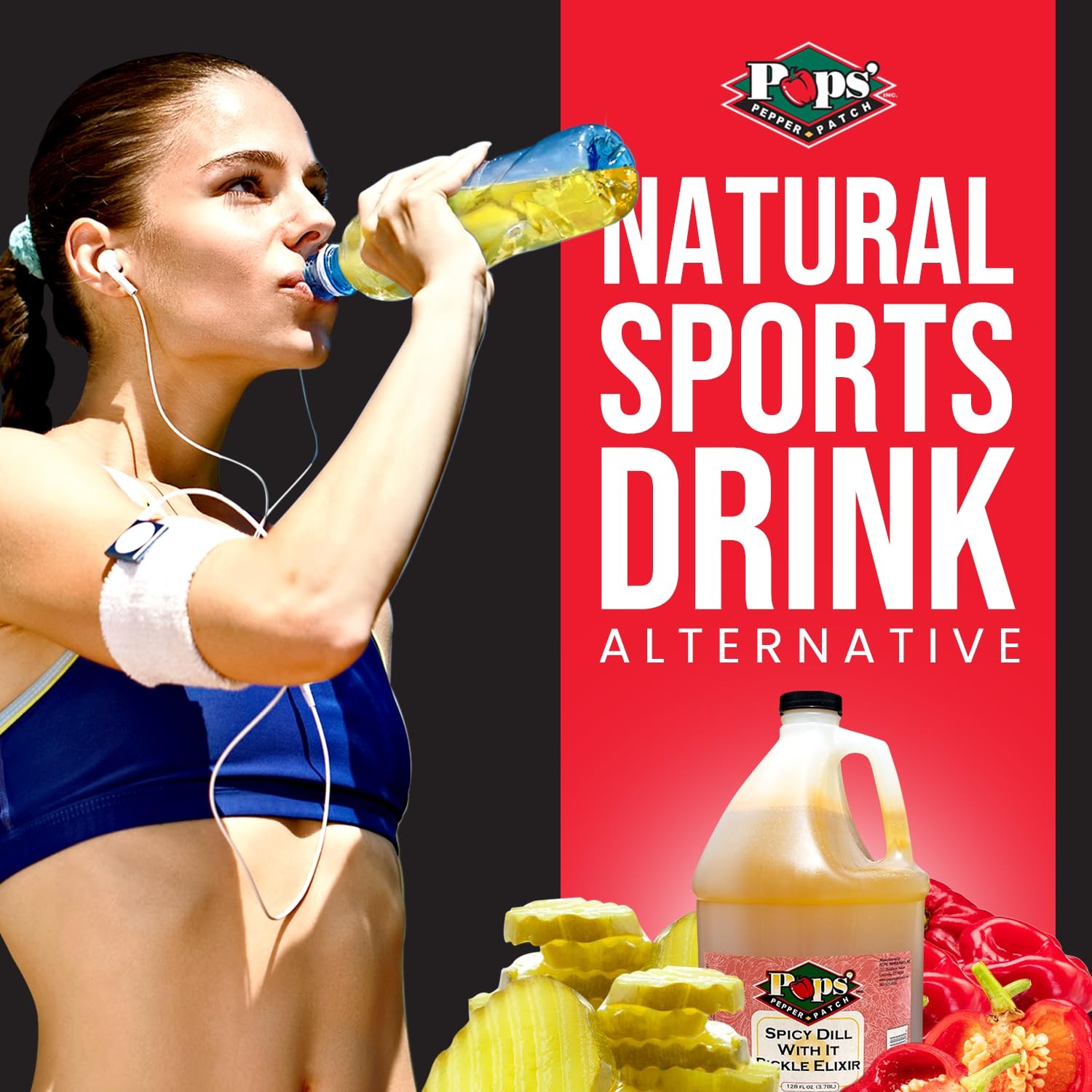 Pops Pepper Patch Spicy Pickle Elixir – Brine for Leg Cramps -…