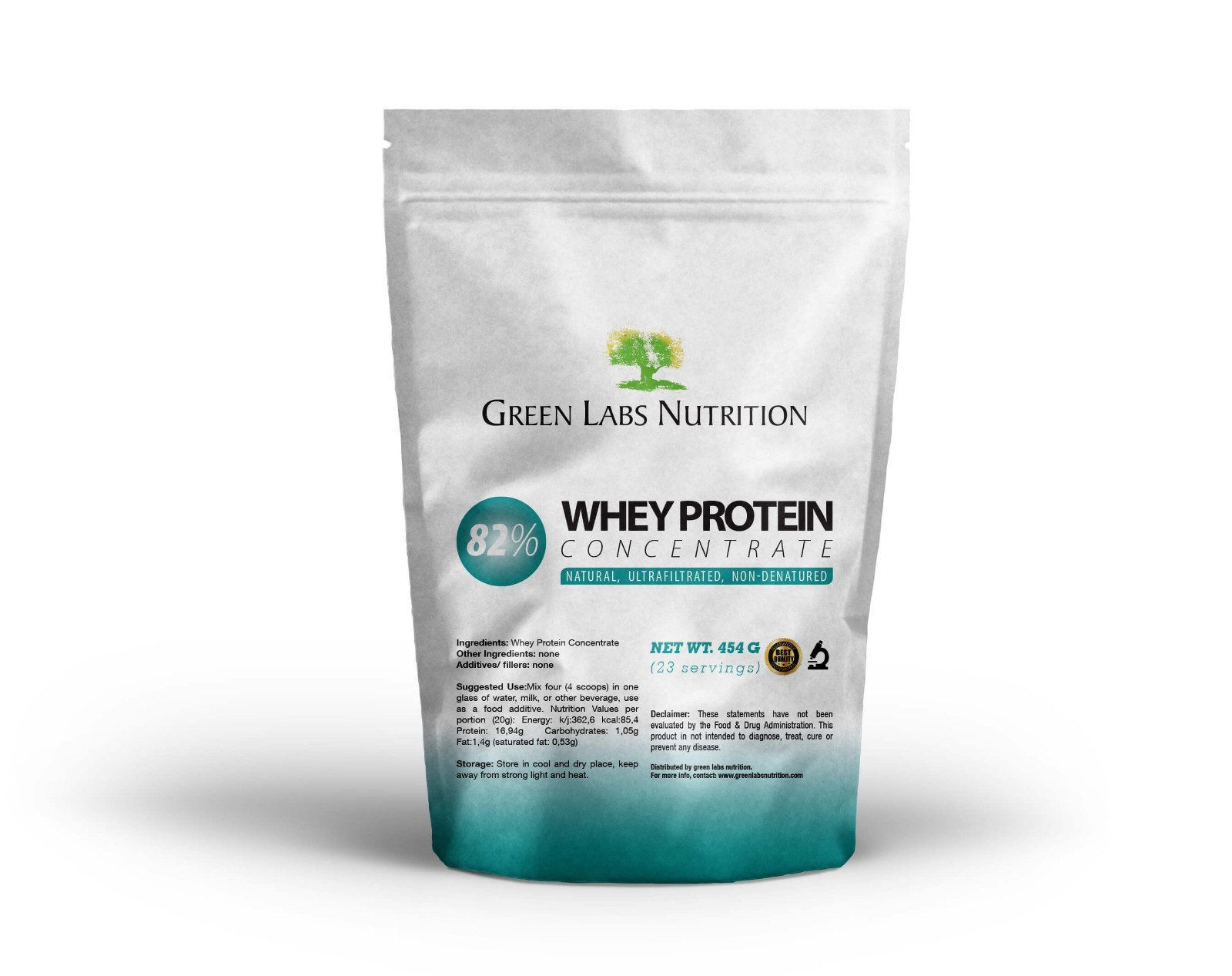 Whey Protein Concentrate WPC 82% Pure Powder Unflavored