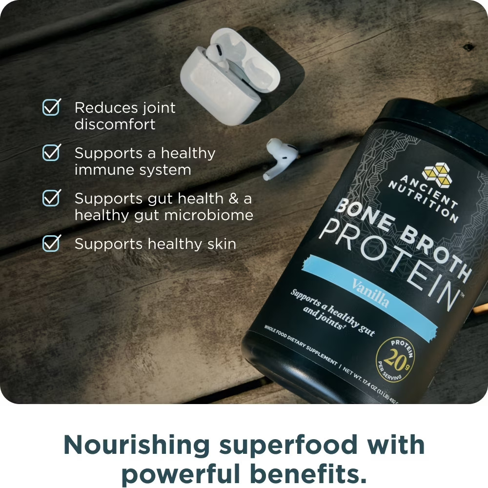Bone Broth Protein Powder Vanilla 20g Protein 20 Servings