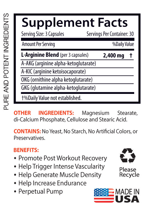 Nitric Oxide 2400 Power – Extreme Strength Increase Muscle Mass – 90 Capsules