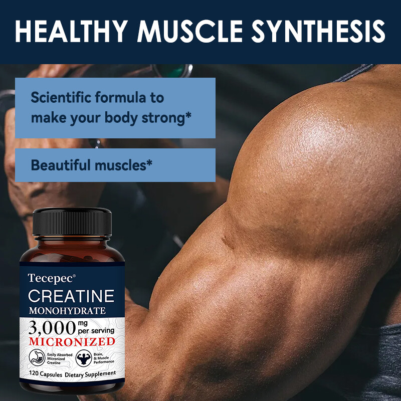 Creatine Monohydrate 3000 Mg Capsules Muscle Mass Strength Regeneration