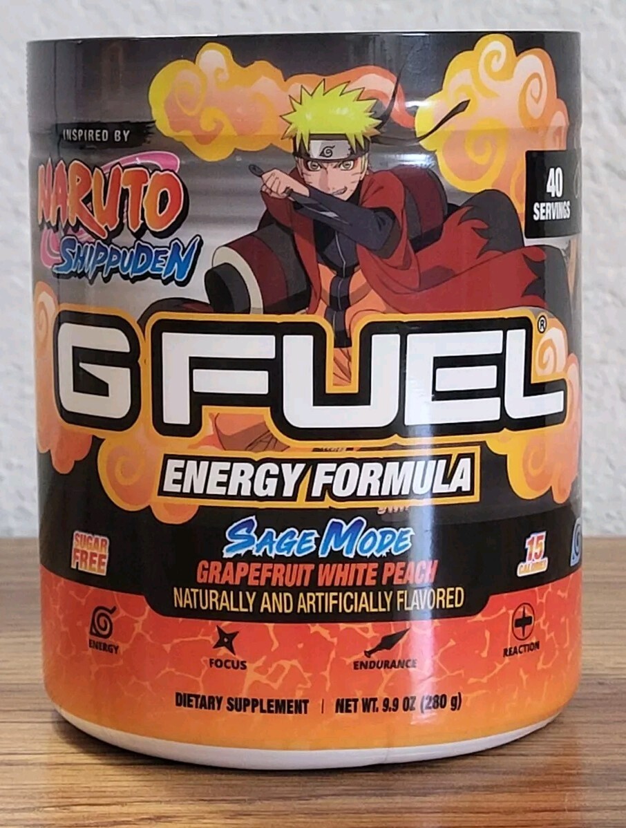 Gamma Labs G Fuel Naruto’s Sage Mode GFuel 40 Servings Grapefruit White Peach