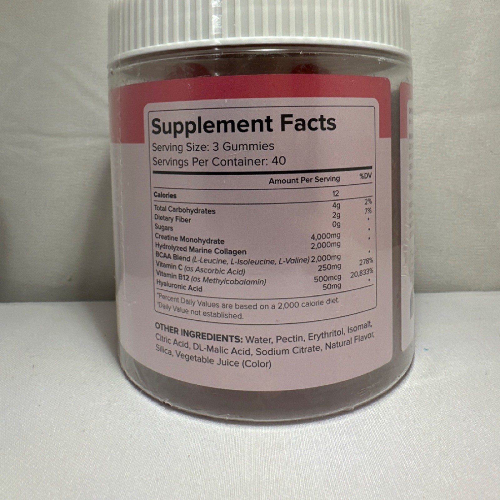 Bageto Creatine Monohydrate Gummies Strawberry Lemon 120 Women Collagen BCAA