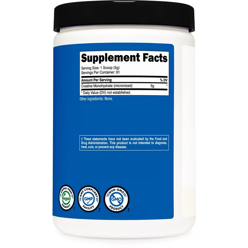 Nutricost Creatine Monohydrate Powder 1lb 91 Servings Unflavored Supplement