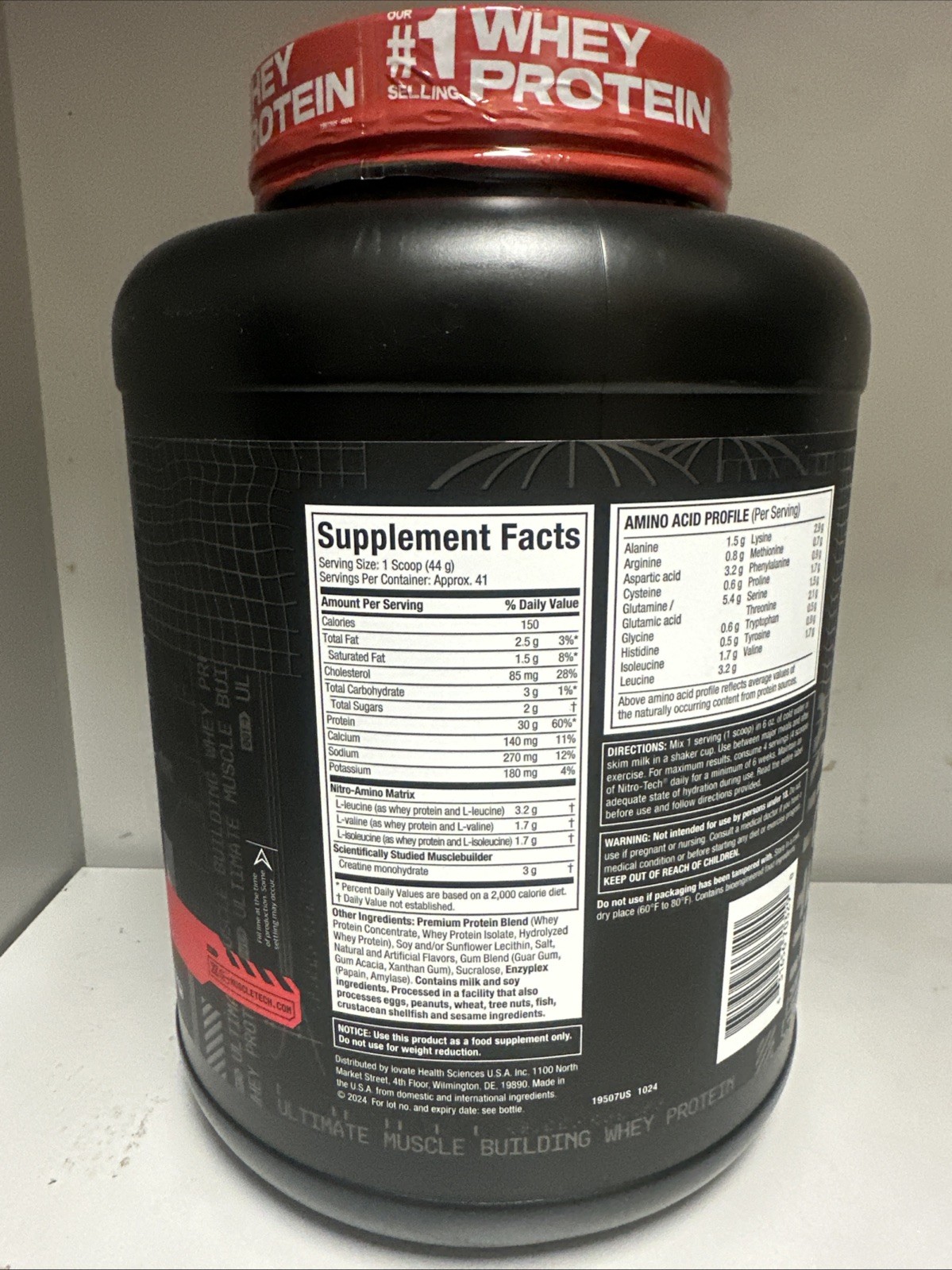 MuscleTech Nitro-Tech Whey Protein, Vanilla Cream, 4 lb, 30g Protein