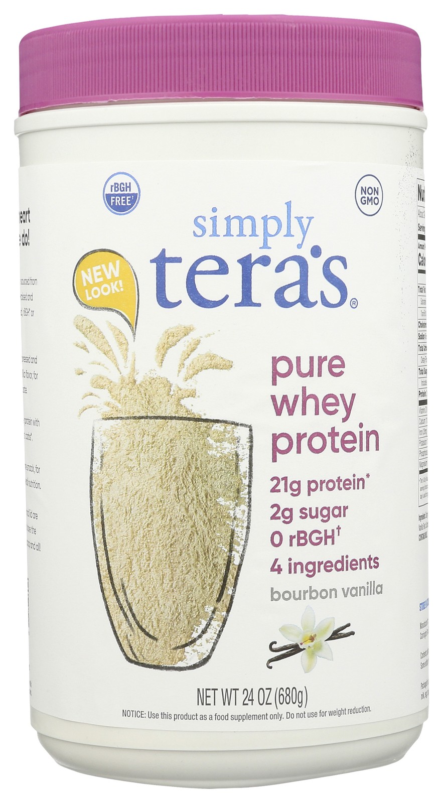 Simply Tera’S Bourbon Vanilla Pure Whey Protein 24 Oz Powder 1 Pack