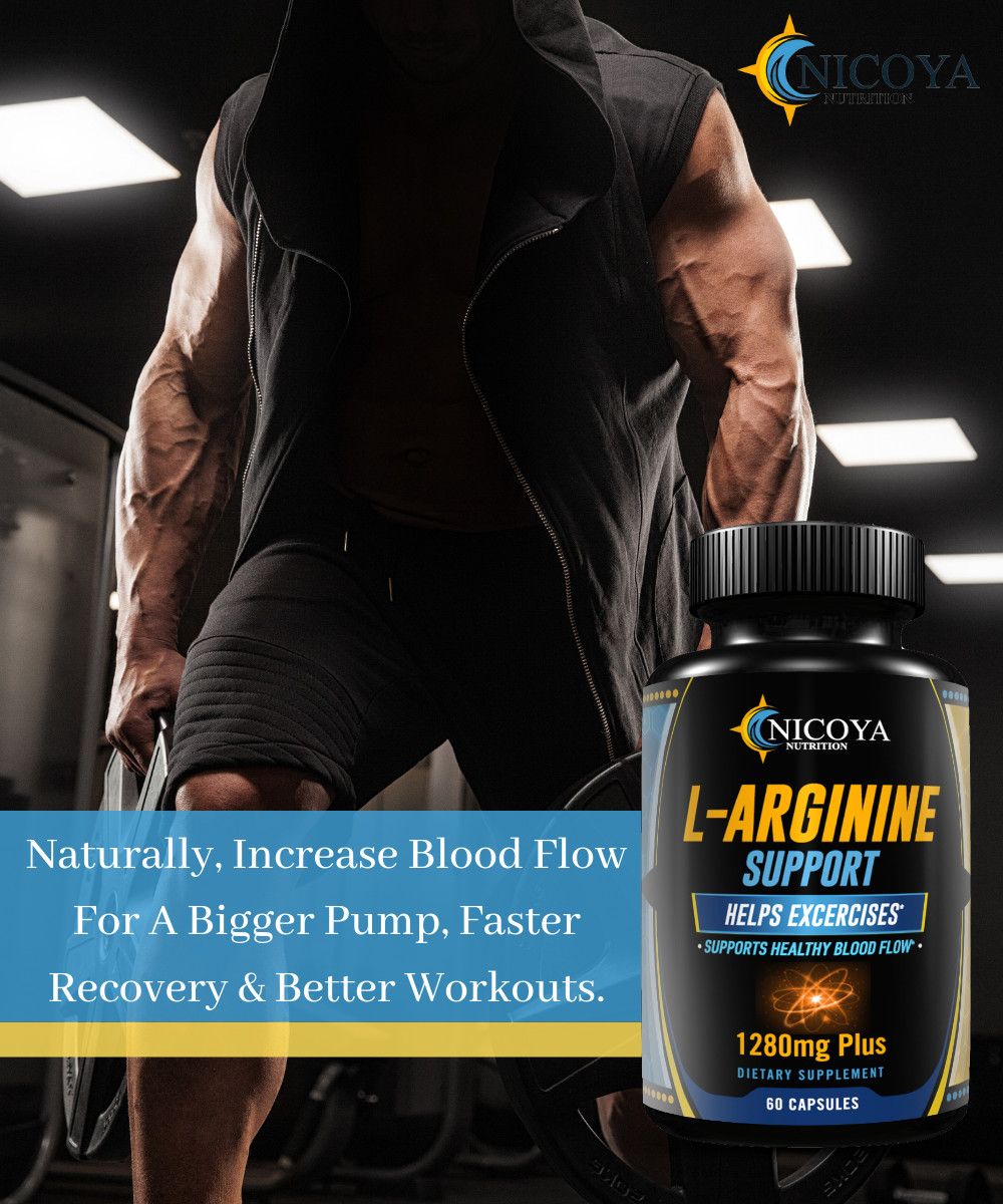 L-Arginine, Pre Workout Booster Muscle Building & Energy Supplement -2 PACK