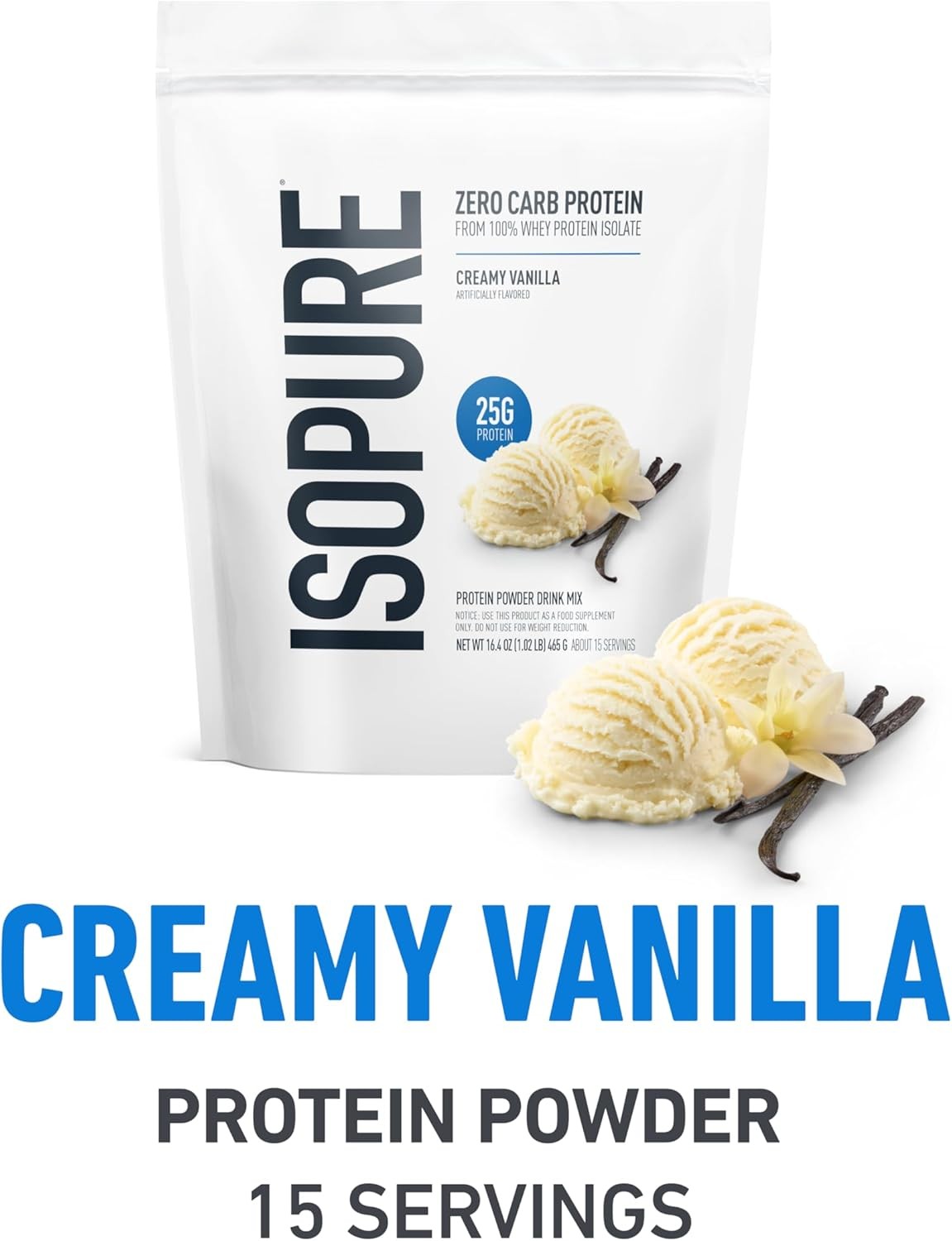 Isopure Whey Isolate – Zero Carb or Low-Carb, Creamy Vanilla