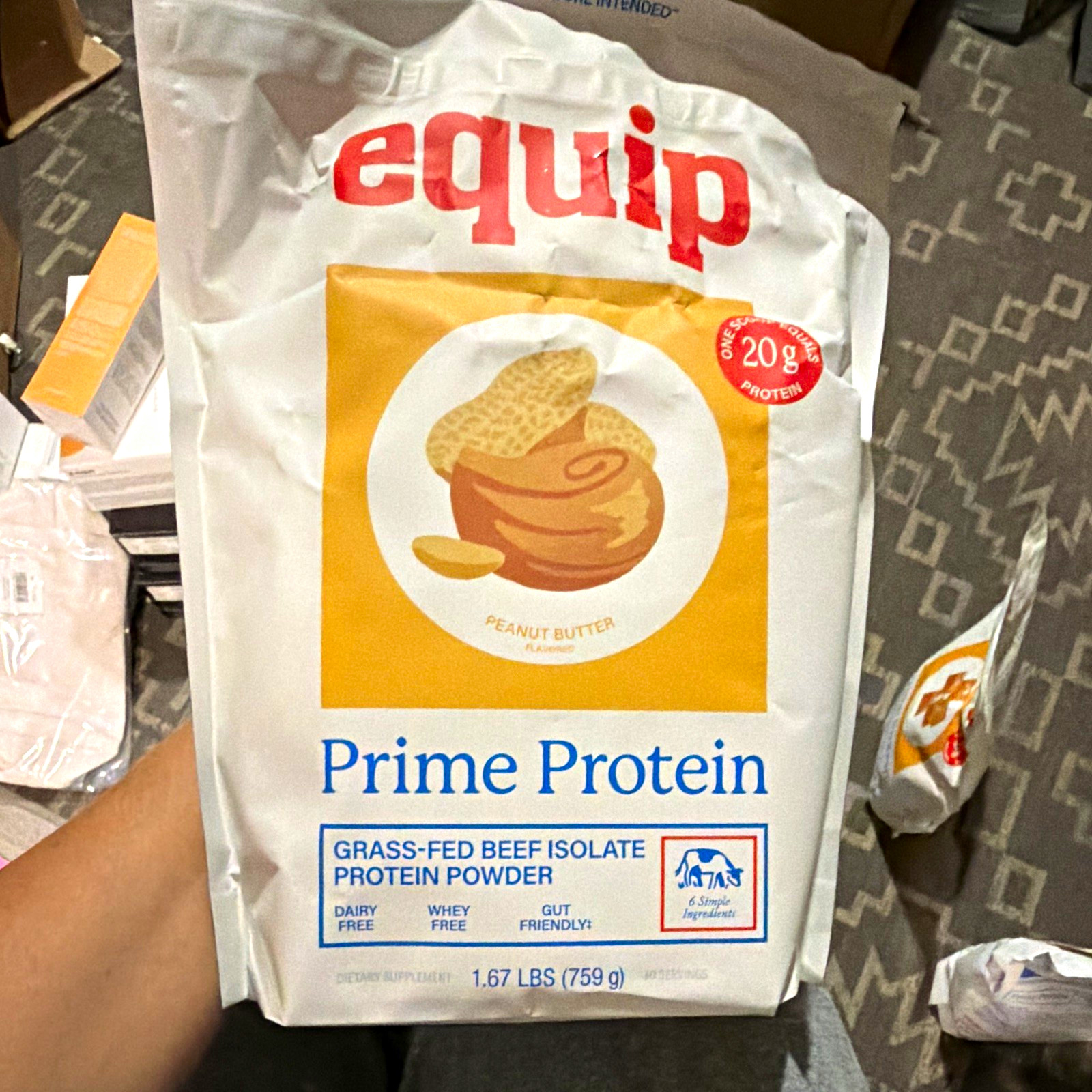 equip Prime Grass Fed Beef Protein Isolate Dairy-Free Peanut Butter 30 Sv