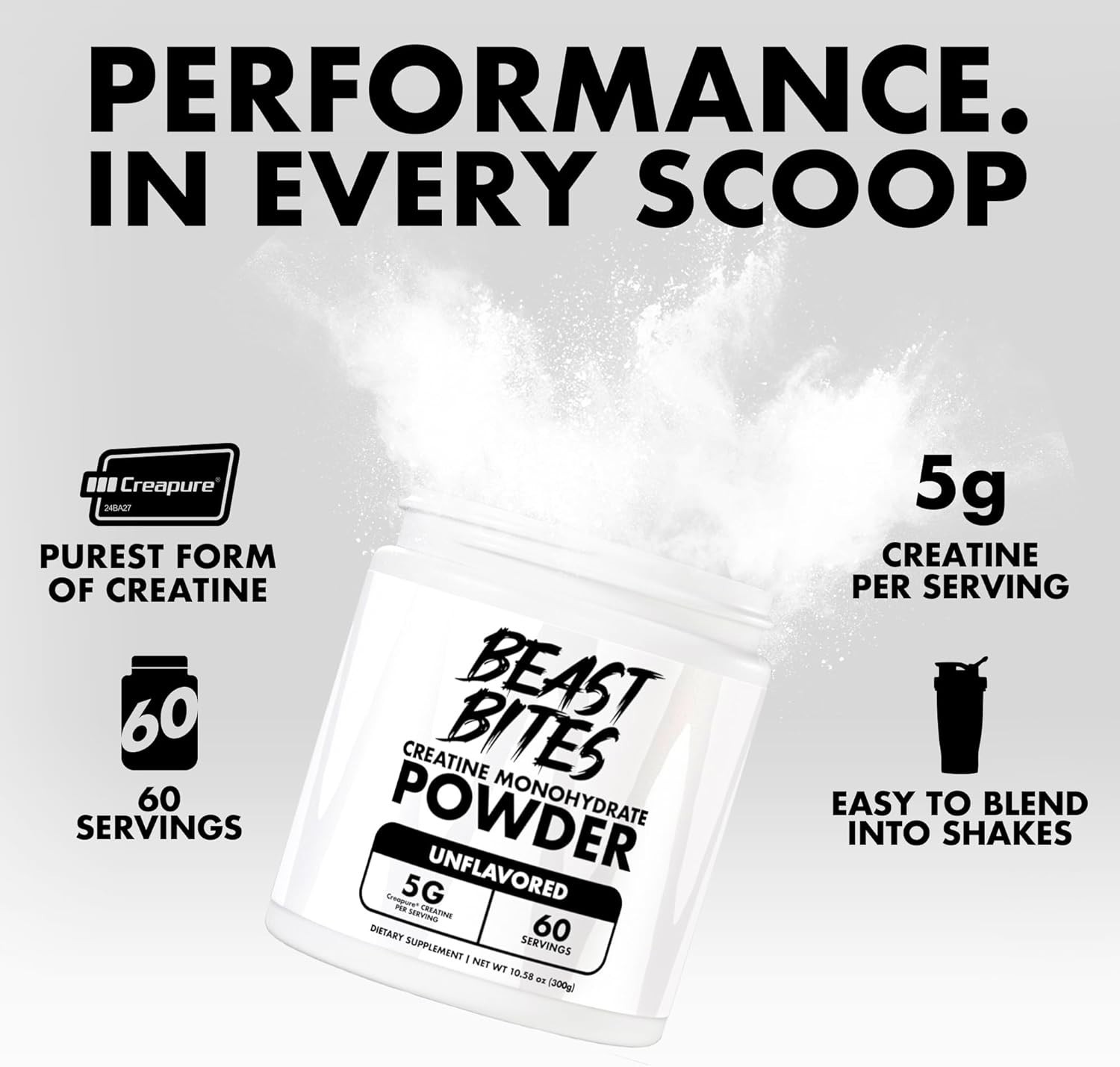 Creapure Creatine Monohydrate 300 Grams (60 Servings)