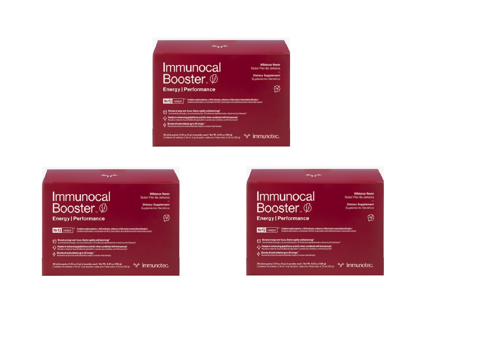 Immunocal Booster Hibiscus (03 Boxes – 90 Pouches ), EXP 10/2027