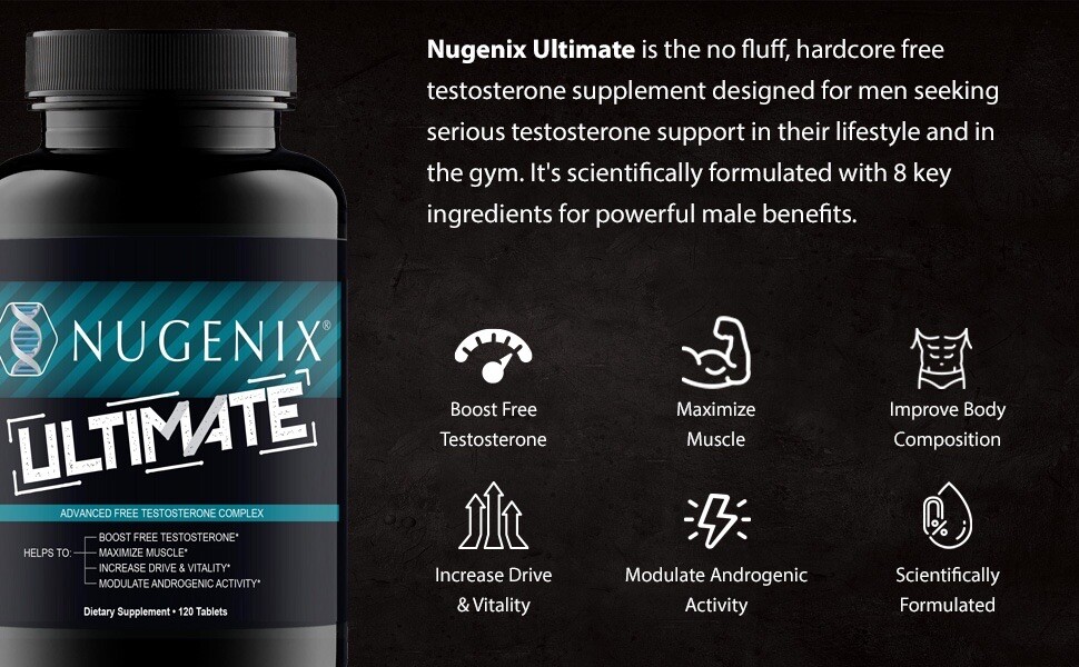Nugenix® ULTIMATE Free Testosterone Booster & Libido Boost for Men 120 Capsules
