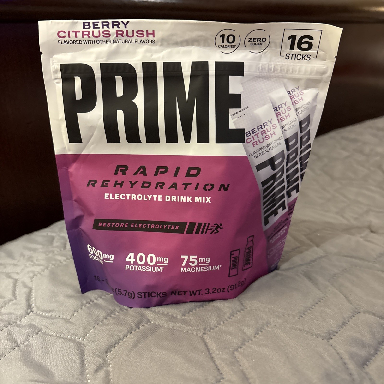 RARE-PRIME Hydration Drink Sticks Berry Citrus Rush Flavor 16 Count Exp 7/2027