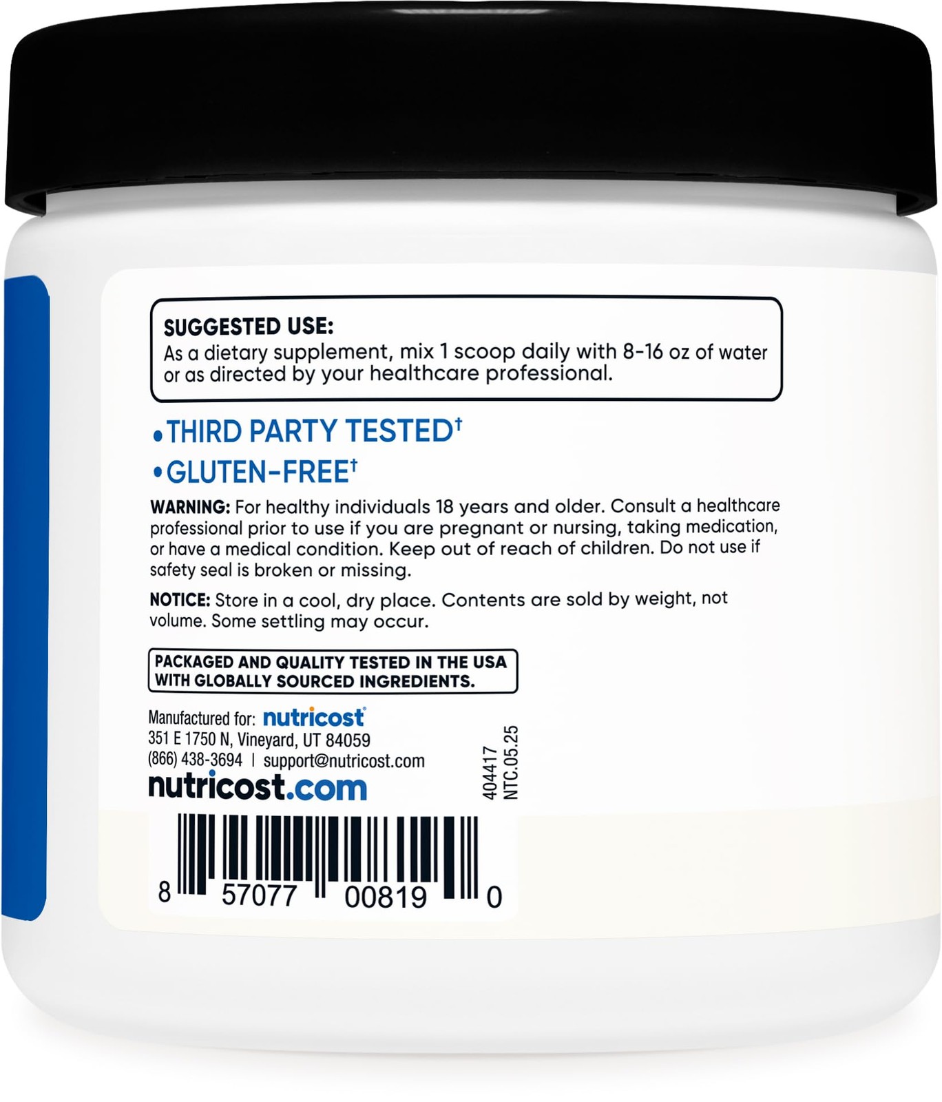 Nutricost BCAA Powder (Unflavored, 30 Servings) – 6.35 Ounce (Pack of 1)