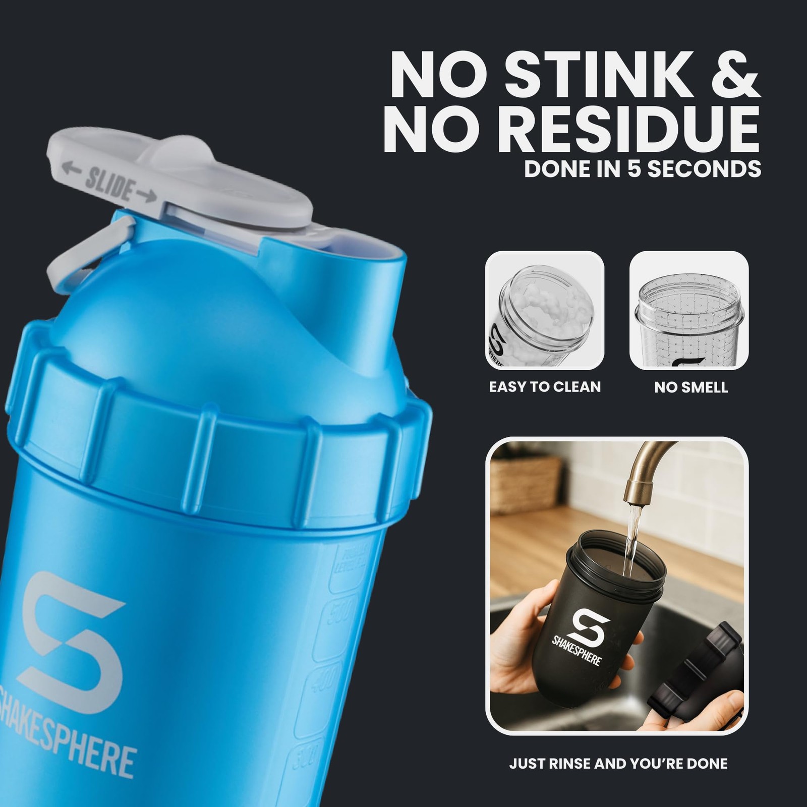 Shakesphere Tumbler Protein Shaker Bottle And Smoothie Cup 24 Oz – Bladeless