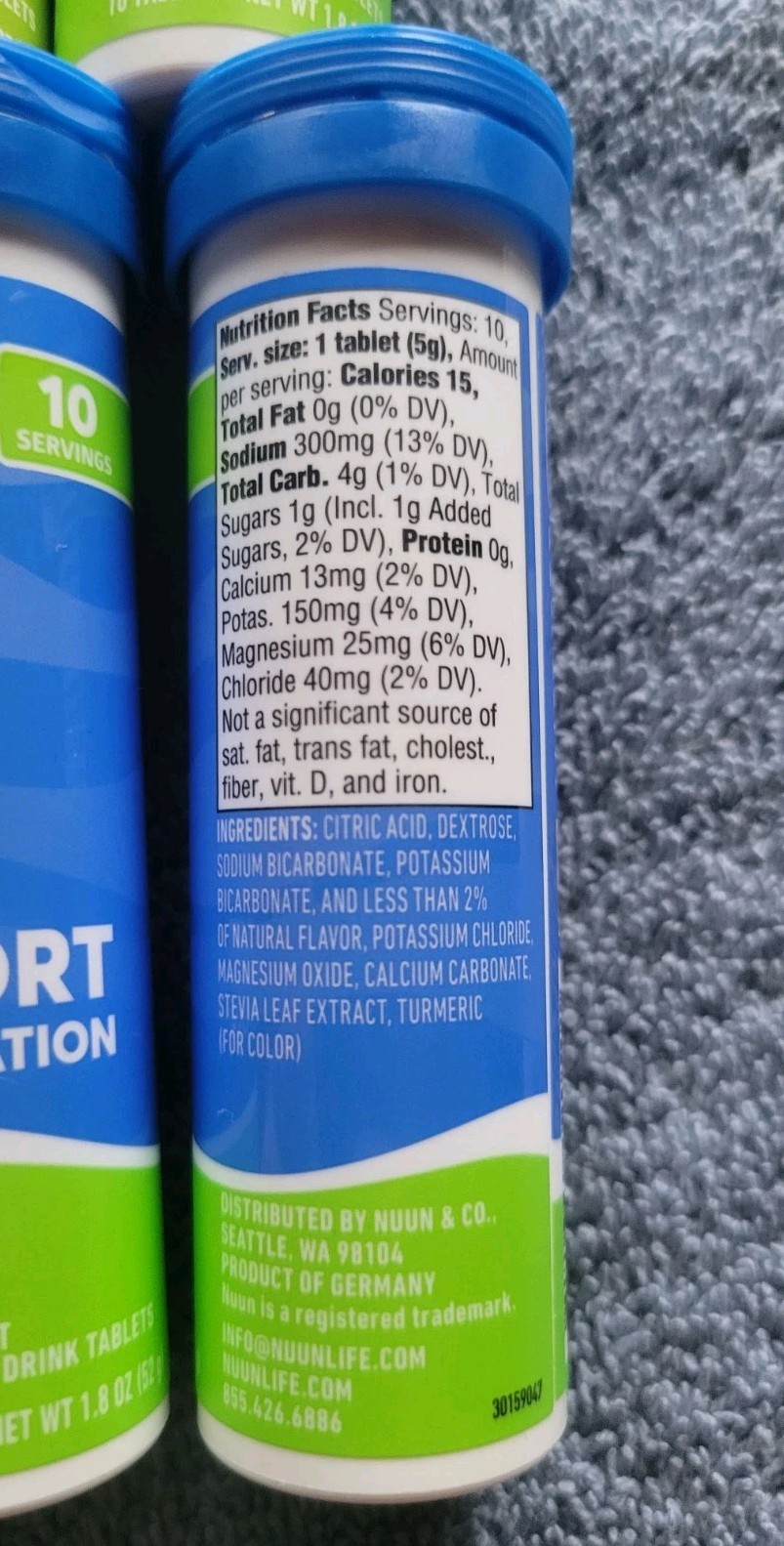 8ct, Nuun Sports Hydration Electrolyte Tablets, Lemon Lime -Exp. 01/2027