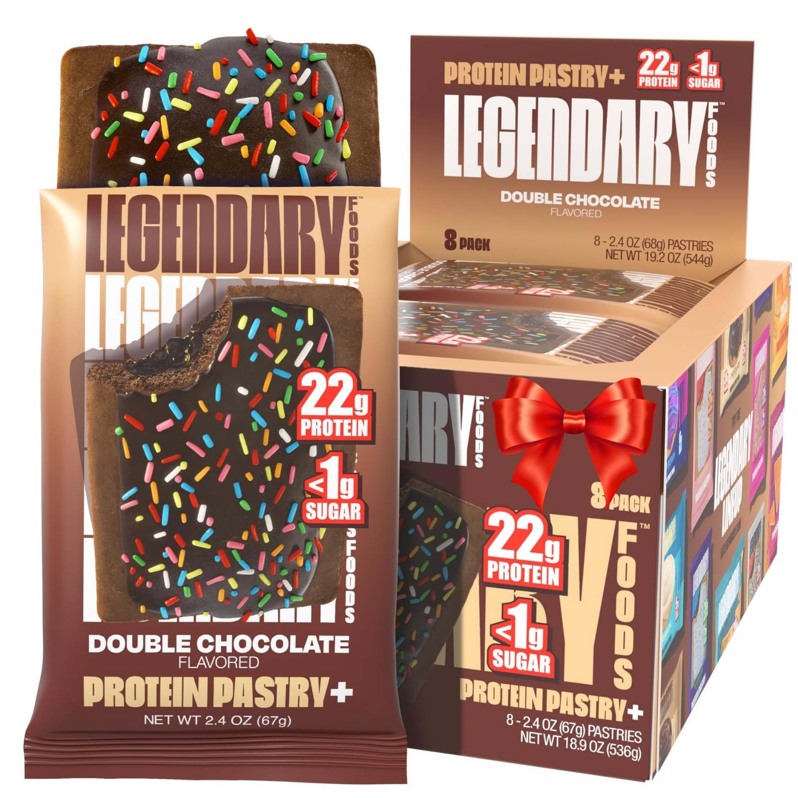 Legendary Foods Double Chocolate 22g Protein Pastry, Low Carb, 0g Sugar, Keto