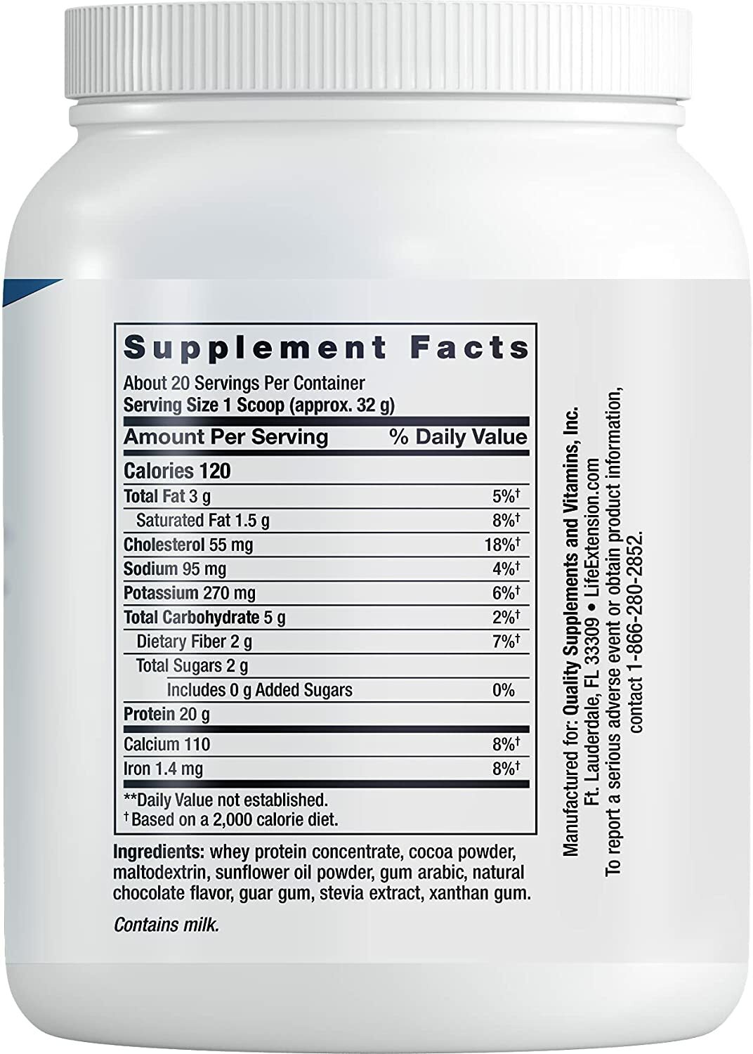 Life Extension Whey Protein Concentrate Chocolate Muscle Growth & Immune 2 Pack