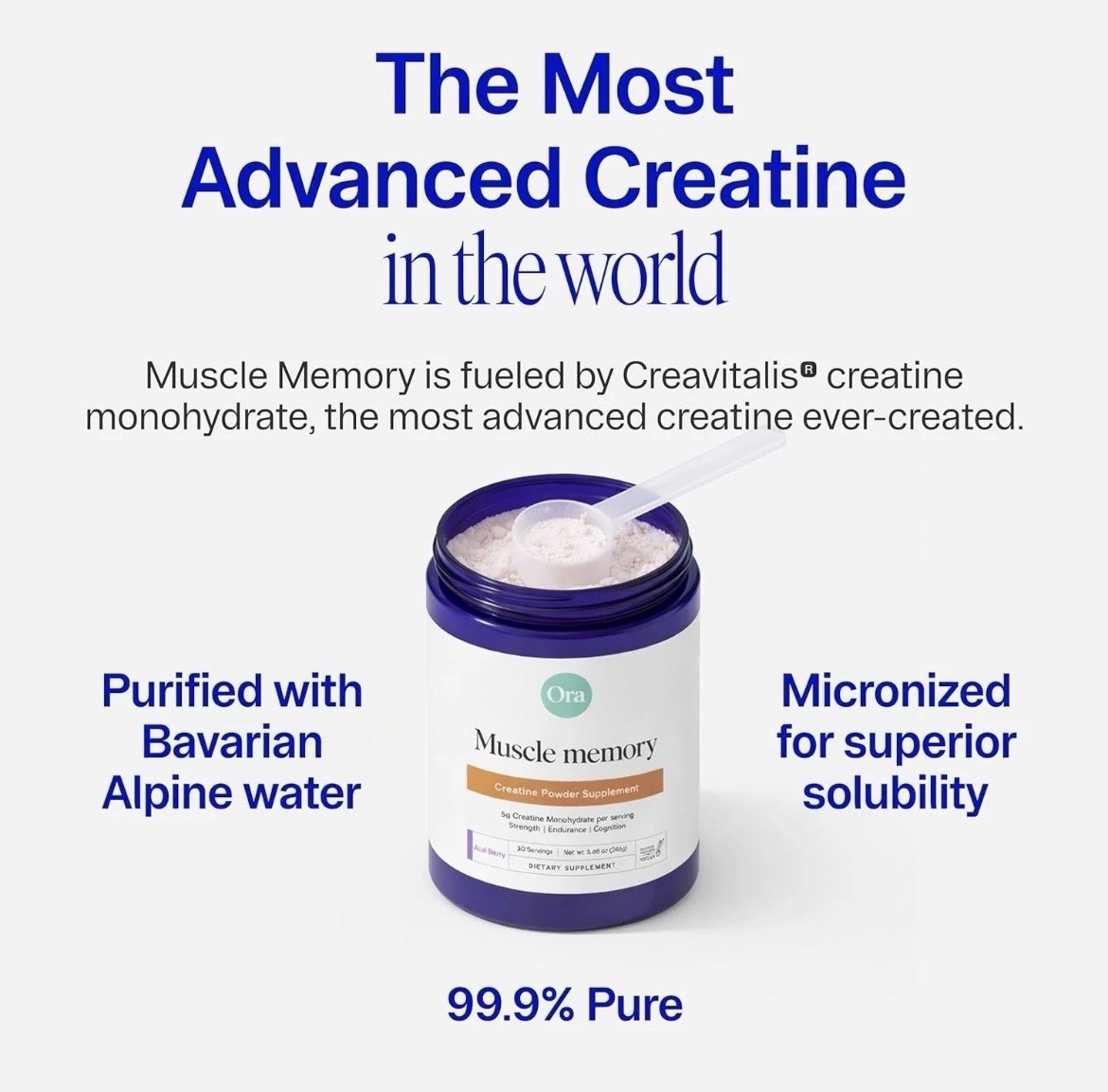 Ora Organic Creatine Monohydrate Powder – Muscle Memory Acai Berry EXP 09/27