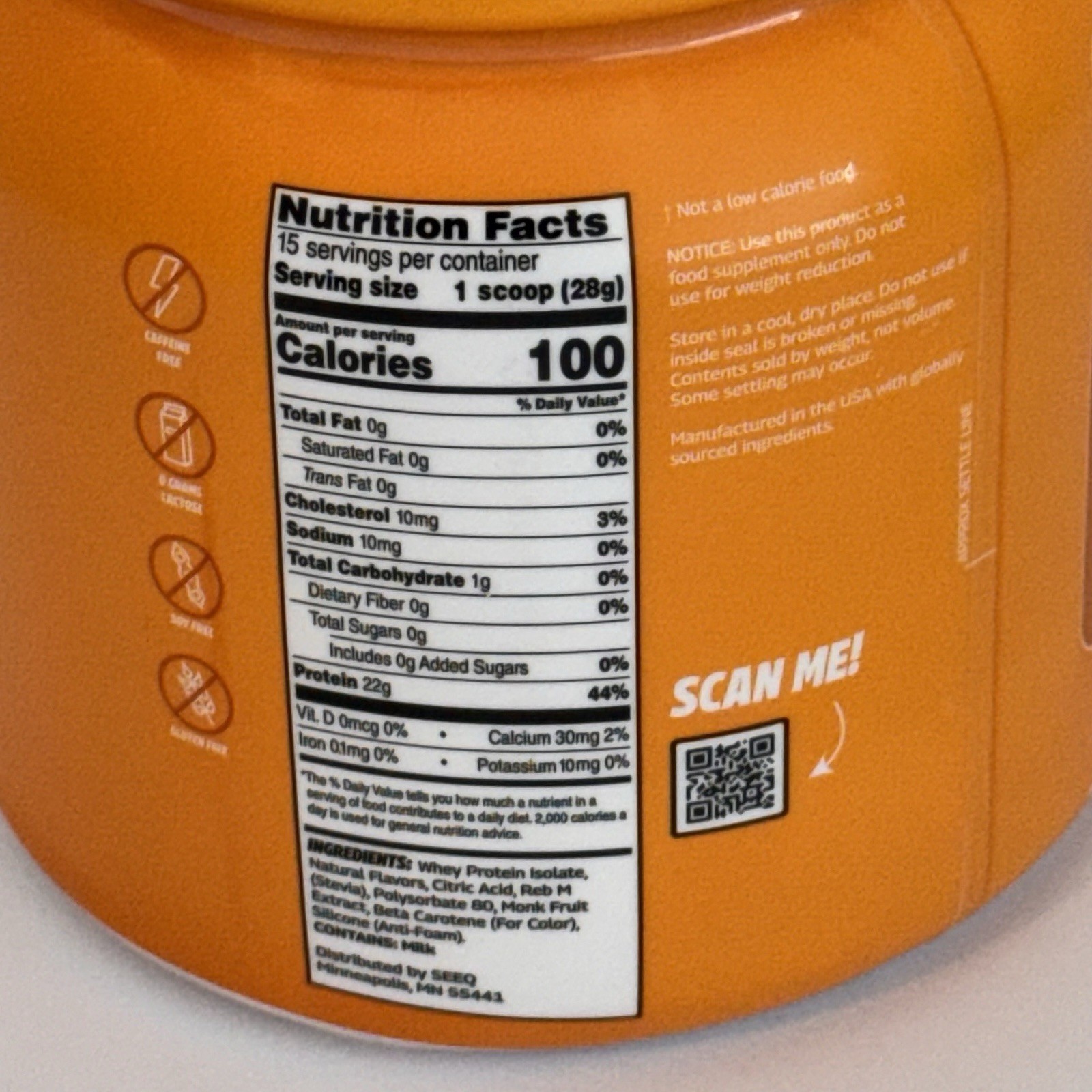 2x SEEQ Clear Whey Isolate Protein Powder Mango Pineapple 14.8 oz EXP8/27 SEALED