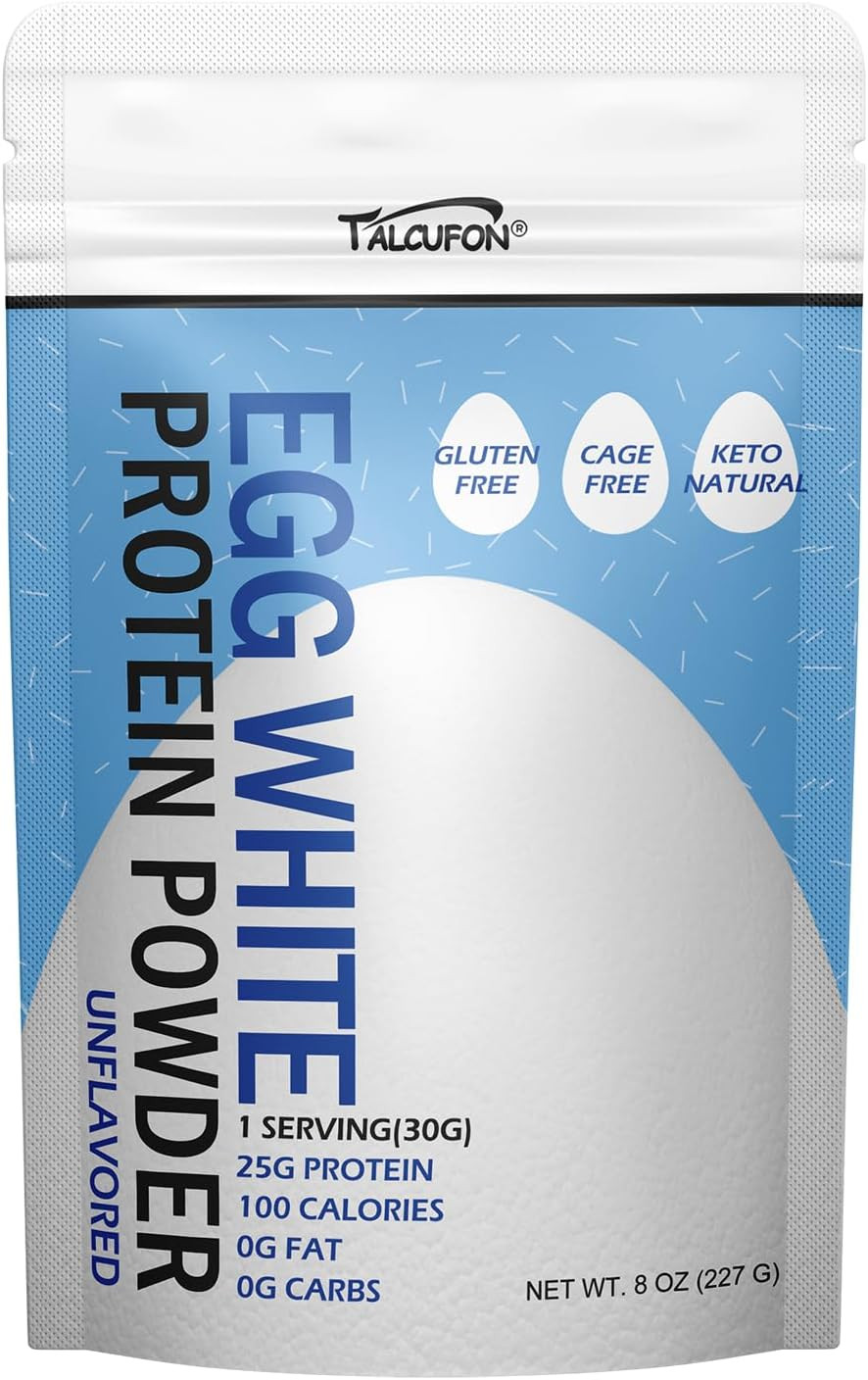 Egg White Protein Powder 8 Oz Pasteurized No Additives, High Protein, Gluten-Fre