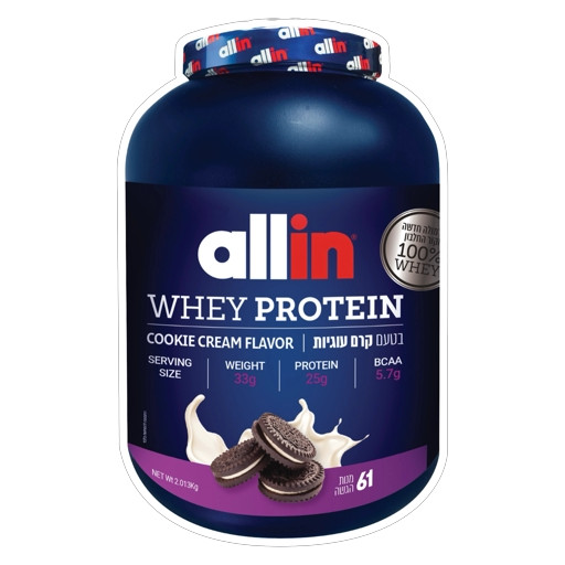 All In 100% Whey Isolate Protein Food Supplement Cream& Cookies 2.kg Nutrition