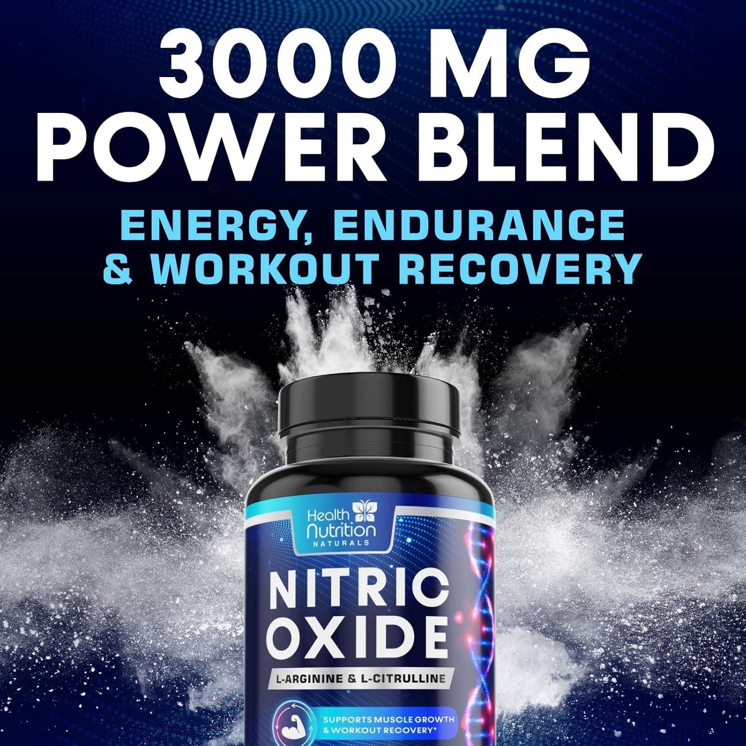 Nitric Oxide Booster w/ L-Arginine 2560mg Highest Potency Muscle Pump Supplement