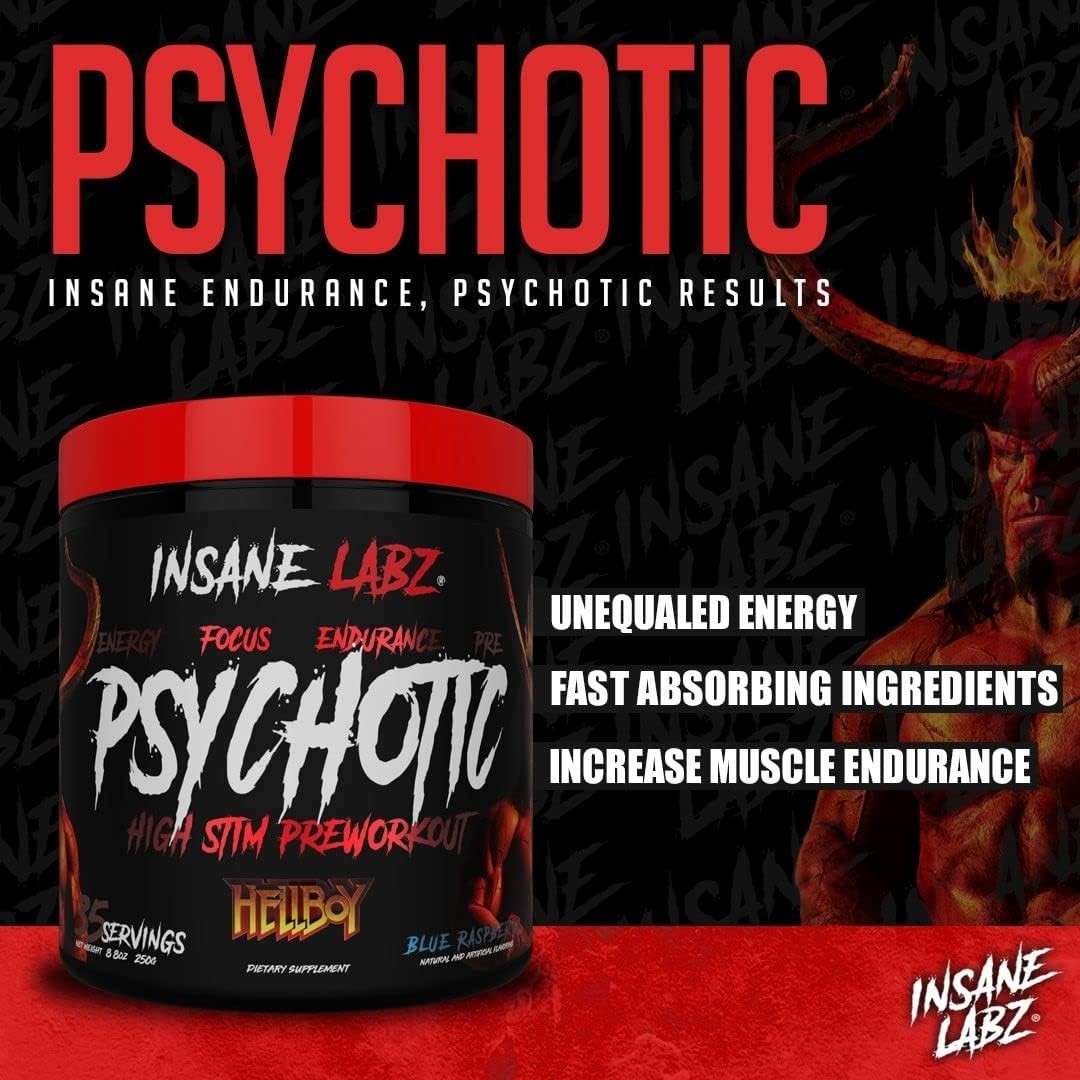 Insane Labz PSY-CHO-TIC Hellboy Hardcore Pre-Workout Focus 35svg Pick Flavor