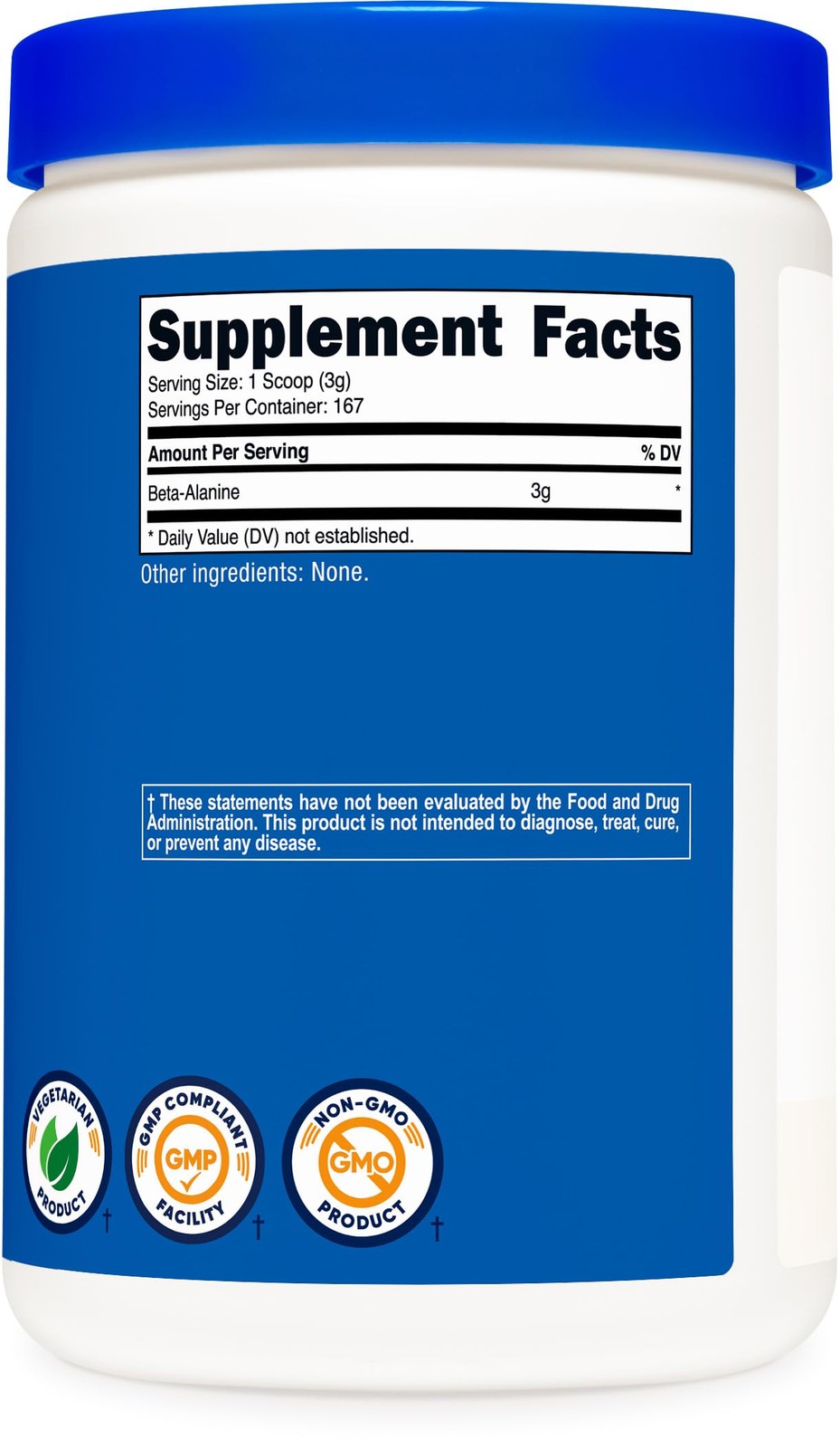 Nutricost Beta Alanine Powder 500 Grams (1.1lbs) – Pure 1.1 Pound (Pack of 1)