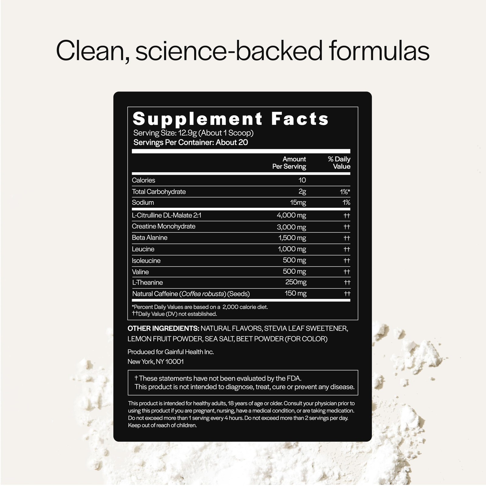 Gainful Performance Pre Workout Powder Natural Strawberry Lemonade Flavor