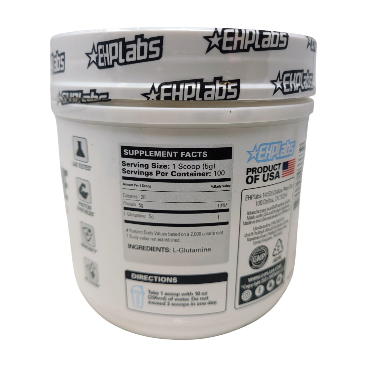 EHP Labs L Glutamine Powder Amino Acids Premium – Workout Recovery Immune NEW