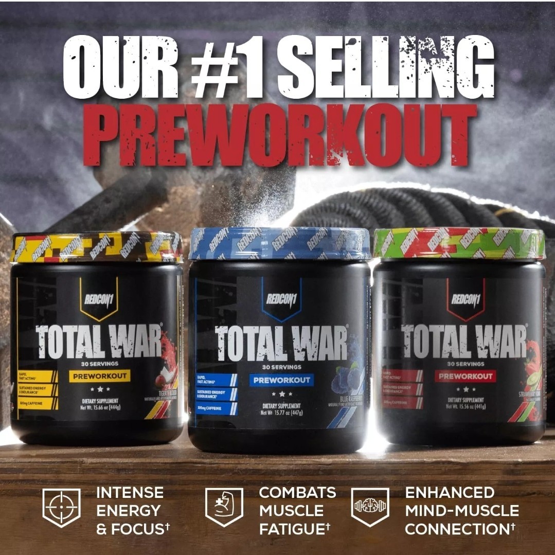 TOTAL WAR Preworkout 320mg Caffeine & Amino Acids ORANGE Crush NEW Exp 12-2027