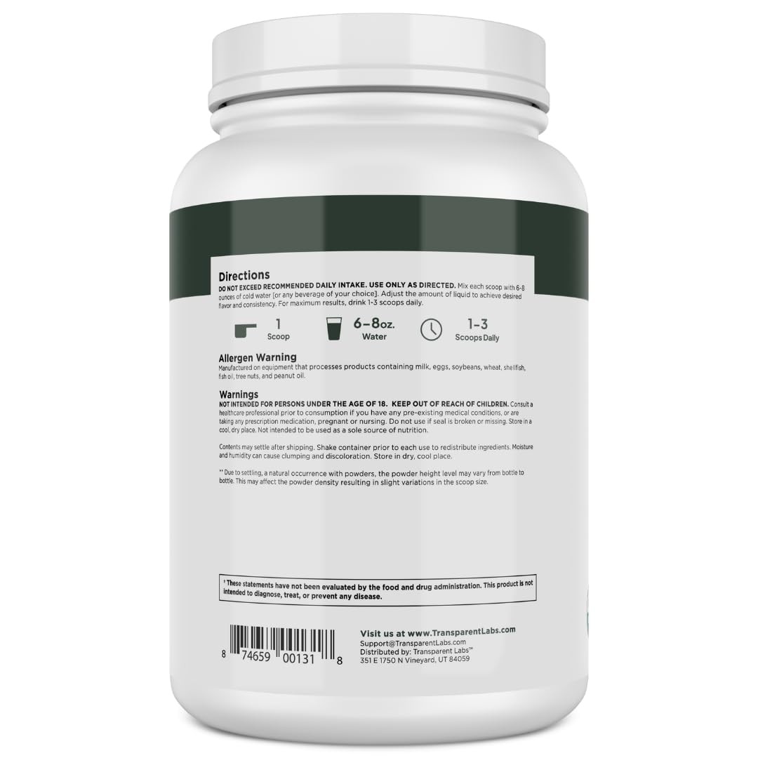 Transparent Labs 100% Pea Protein Powder – 28g Organic Plant Protein per Serving