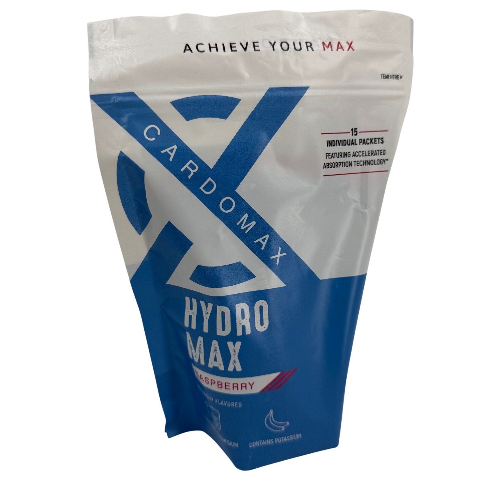 CardoMax Hydro Max Raspberry Liquid Hydration Packets 15 Count Exp 09/2026