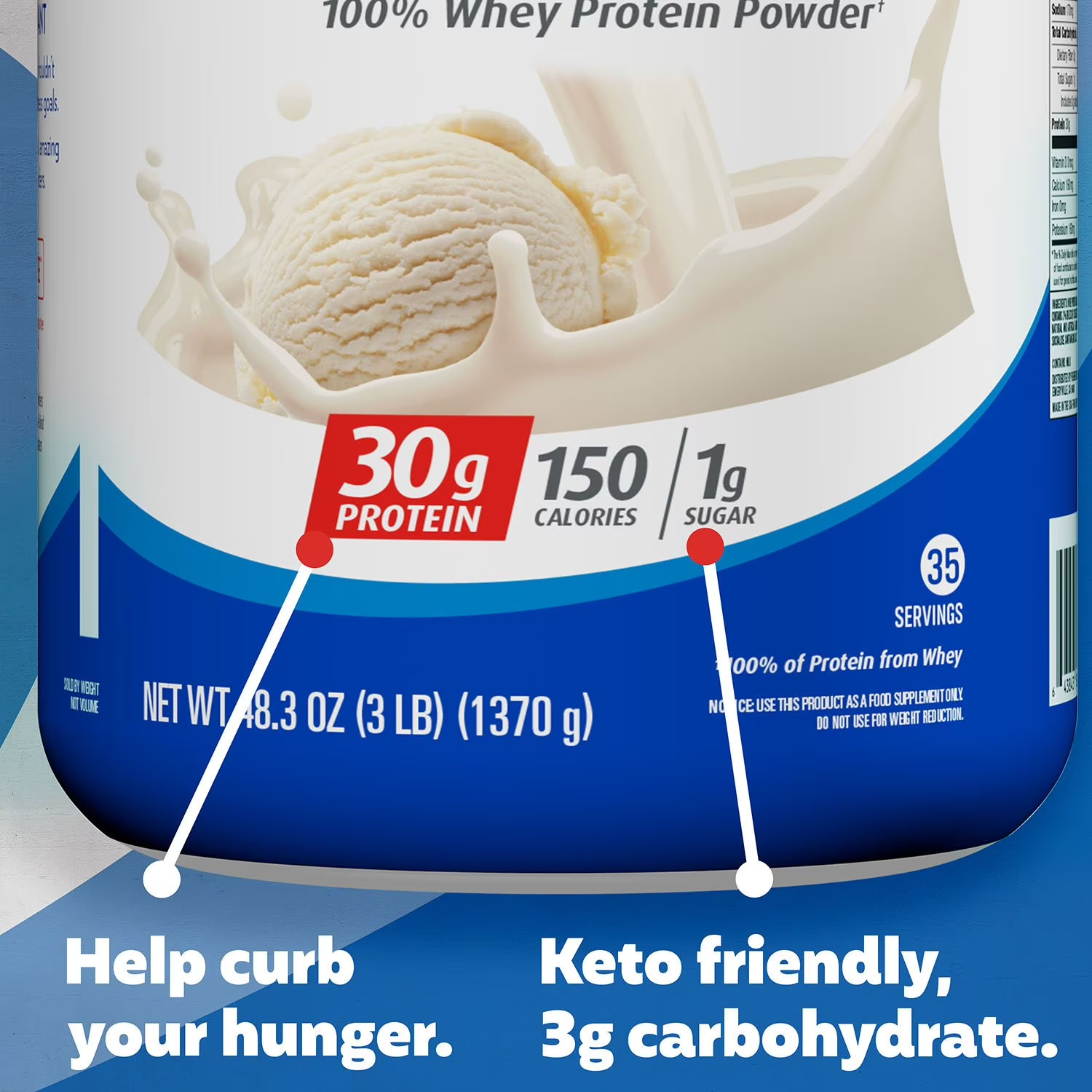 2 pack – Premier Protein 30g High Protein Powder, Vanilla Milkshake, 6 lbs Total