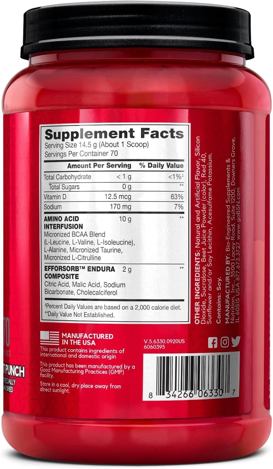 Amino X BCAA Powder, 10g Amino Acids, Fruit Punch