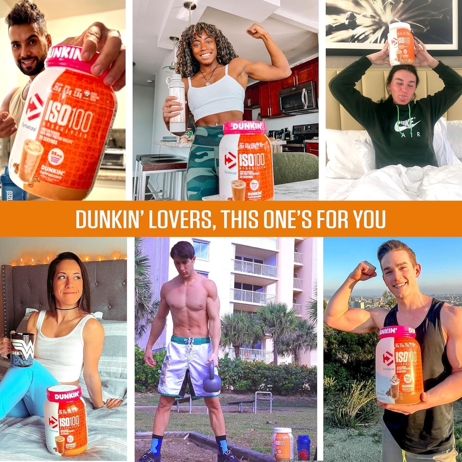 Dymatize x Dunkin’ Cappuccino ISO100 Whey Protein Powder (20 Servings)