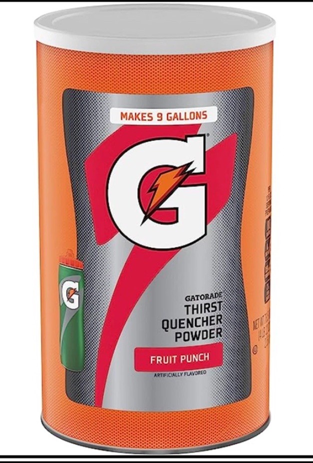 Gatorade Thirst Quencher Powder, Fruit Punch, 76.5 oz Canister Makes 9 Gallons