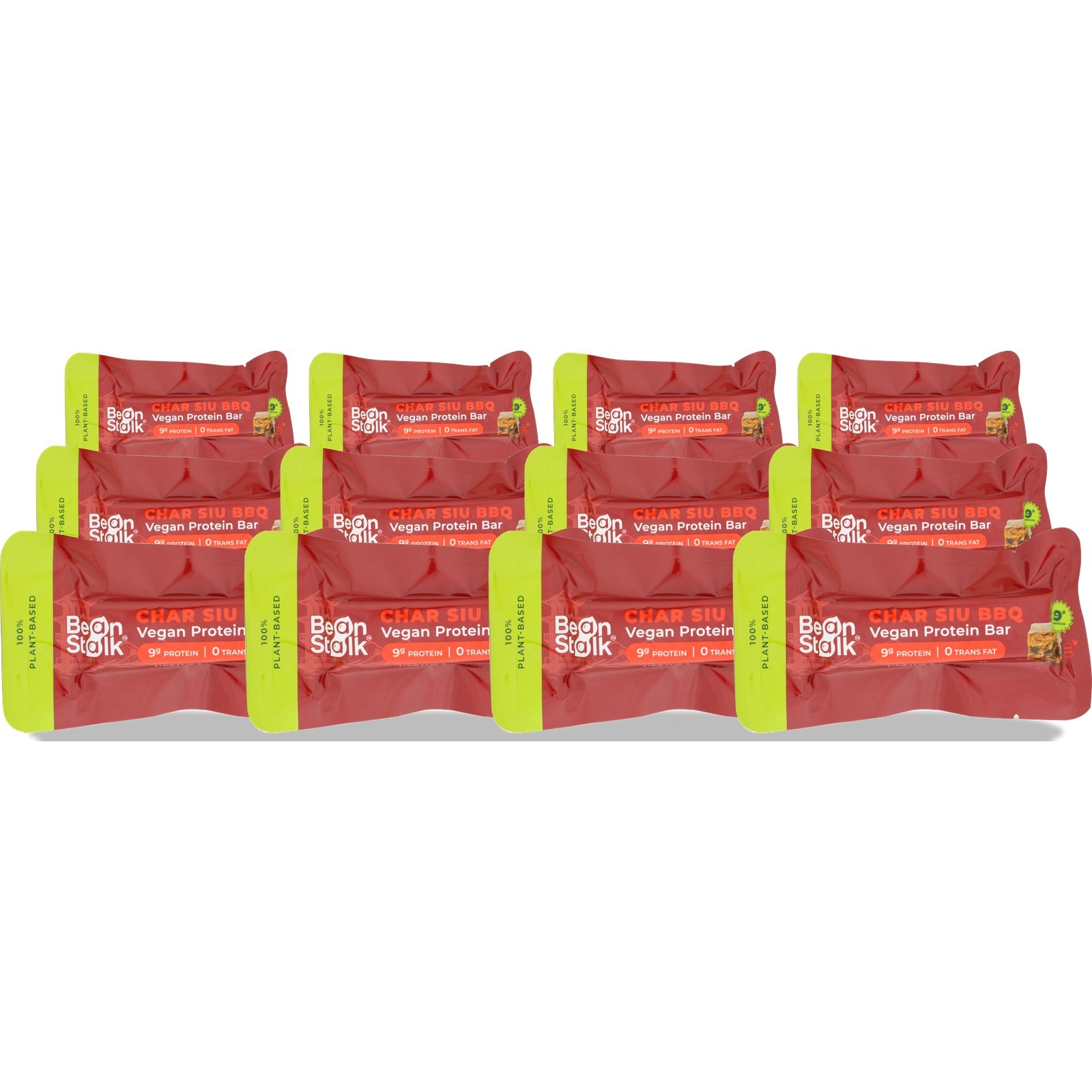 Bean Stalk Char Siu Bbq Vegan Protein Bar 9G 12 Pack