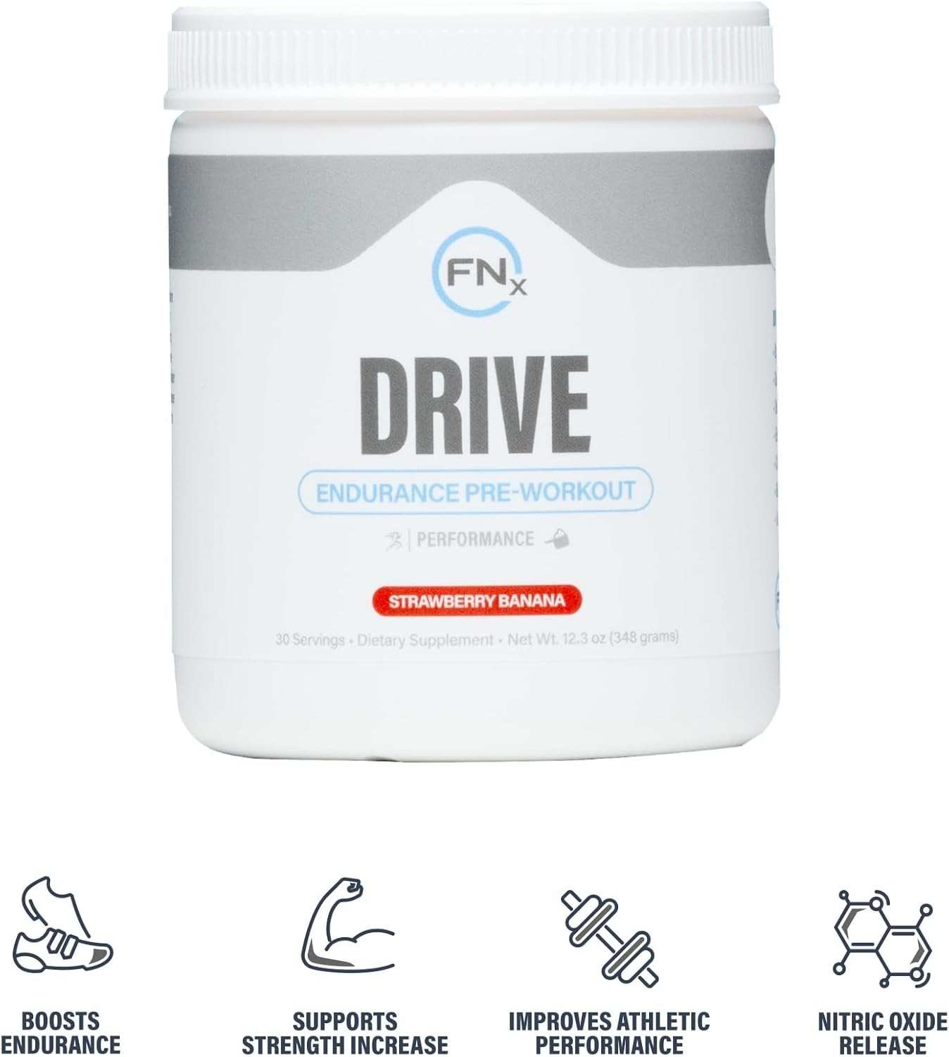 Drive Endurance Pre-Workout Strawberry Banana 12.3oz Creatine Energy NO Crash