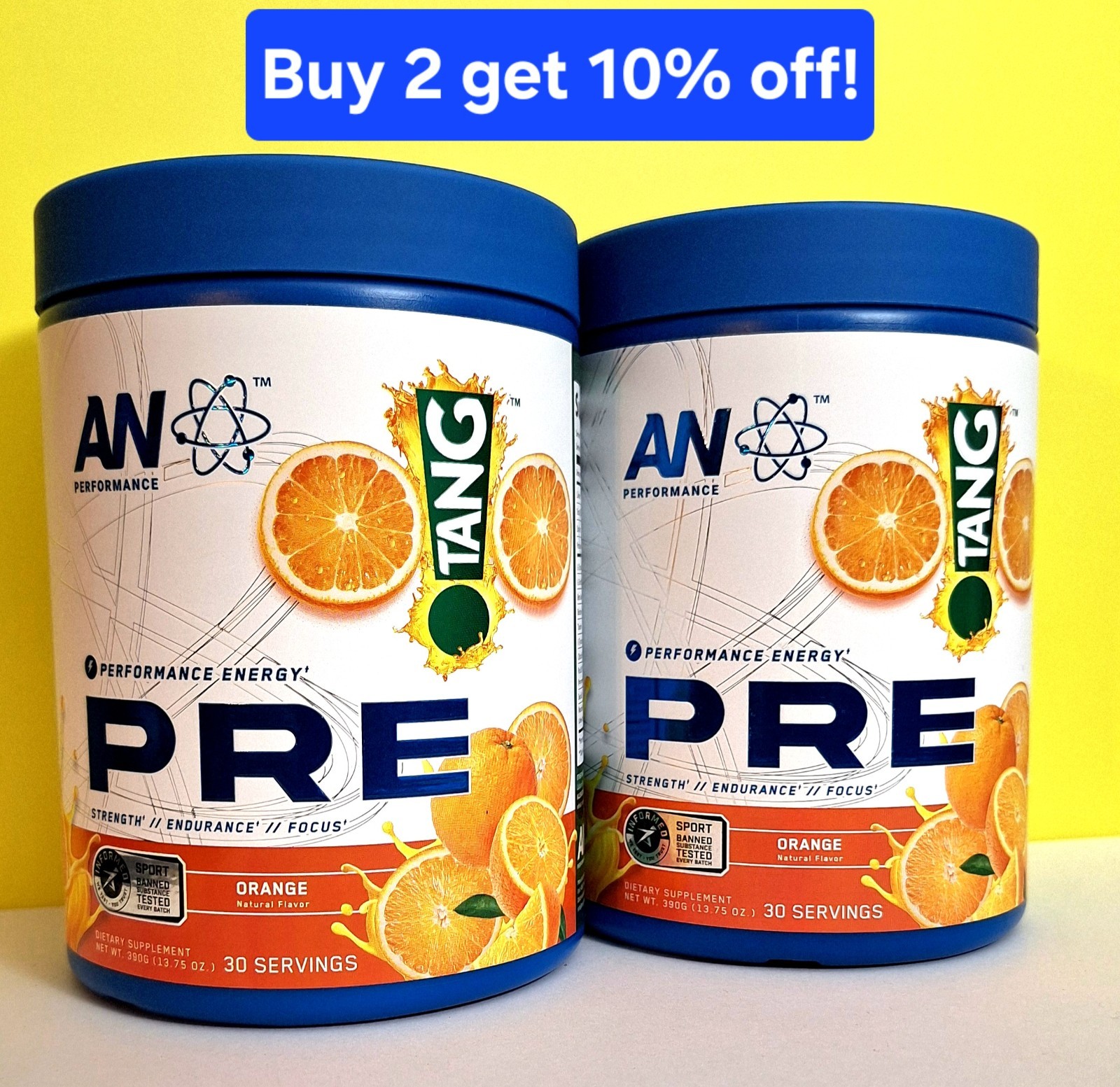 AN Performance TANG🍊 Pre-Workout, 30 Servings, 150mg Natural Caffeine, 04/2027✨