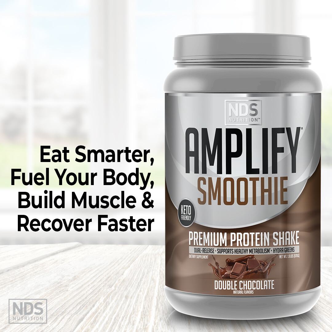 NDS Amplify Smoothie Protein -Added Greens Overall Health – Chocolate (30 Serve)